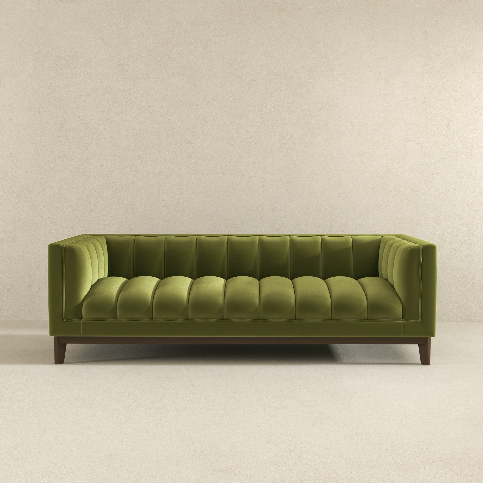 Ashcroft Melissa Mid-Century Modern Sofa - Green Velvet