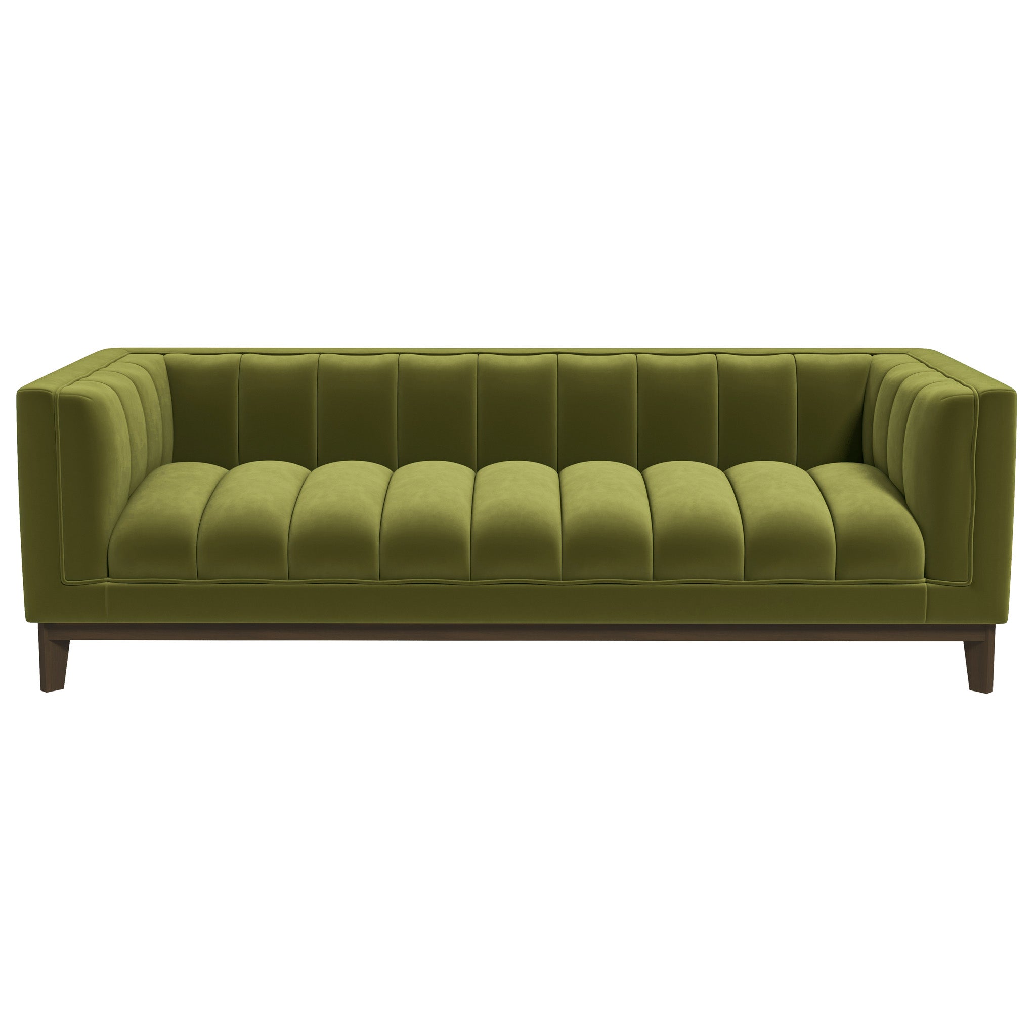 Ashcroft Melissa Mid-Century Modern Sofa - Green Velvet