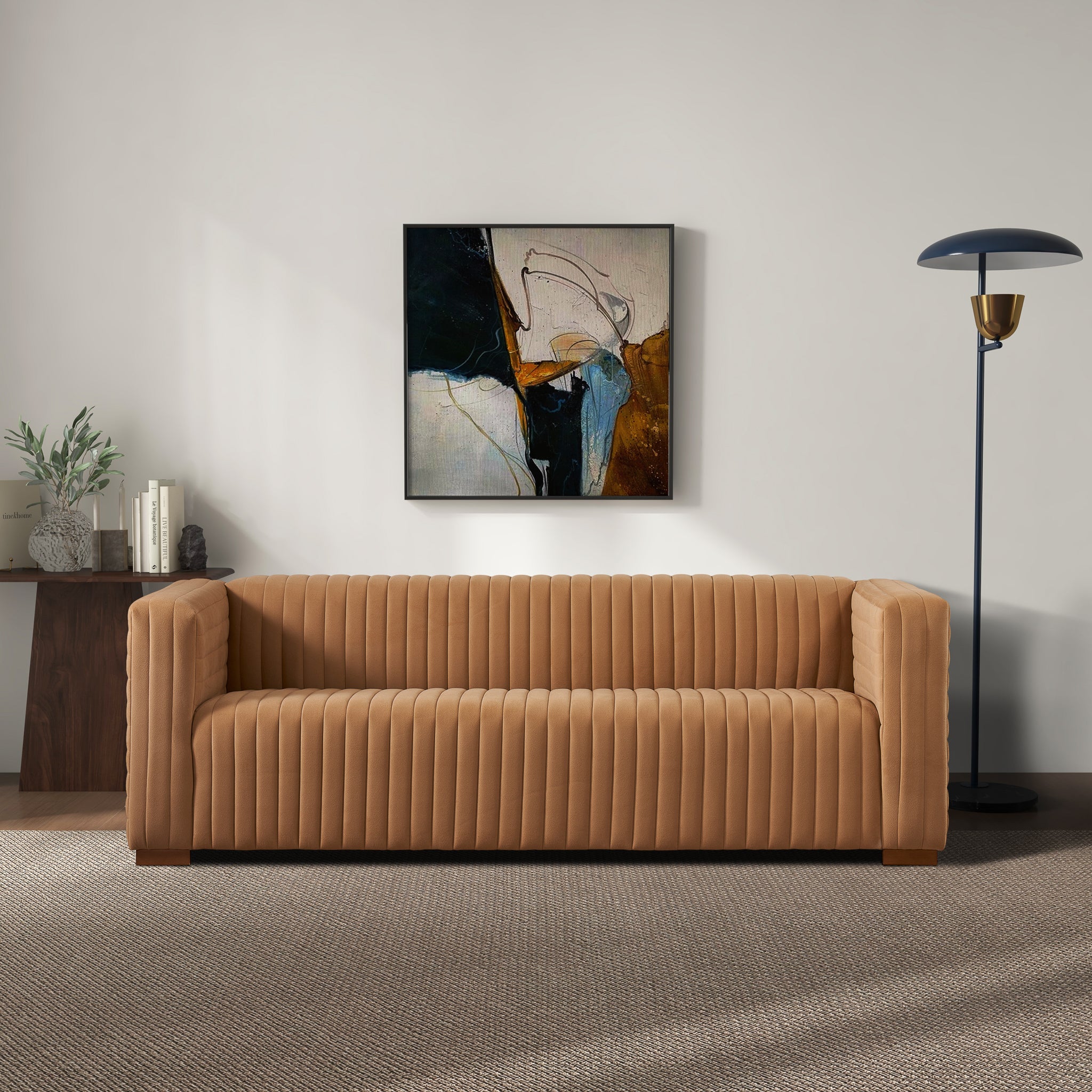 Ashcroft Elara Velvet Sofa – Mocha