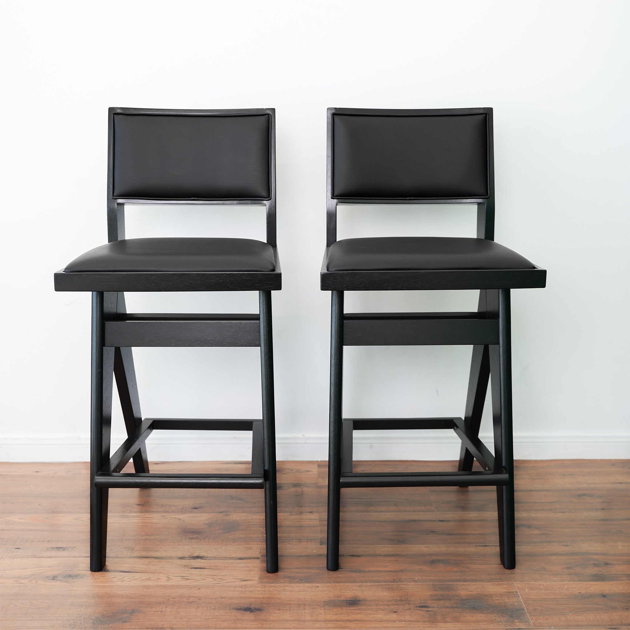 Ashcroft Keira Bar Stool (Set of 2) – Black PU