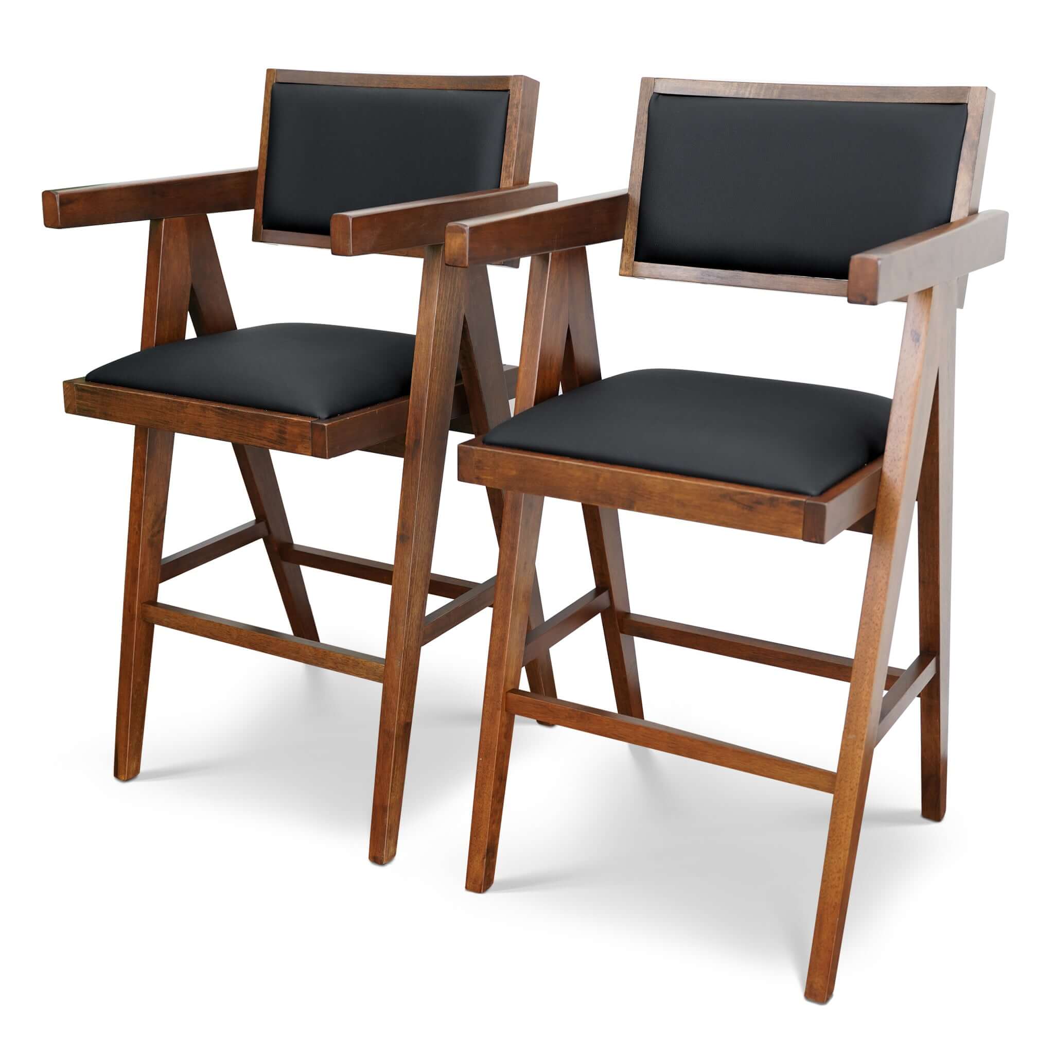 Ashcroft - Athena Vegan Leather Counter Chair in Black