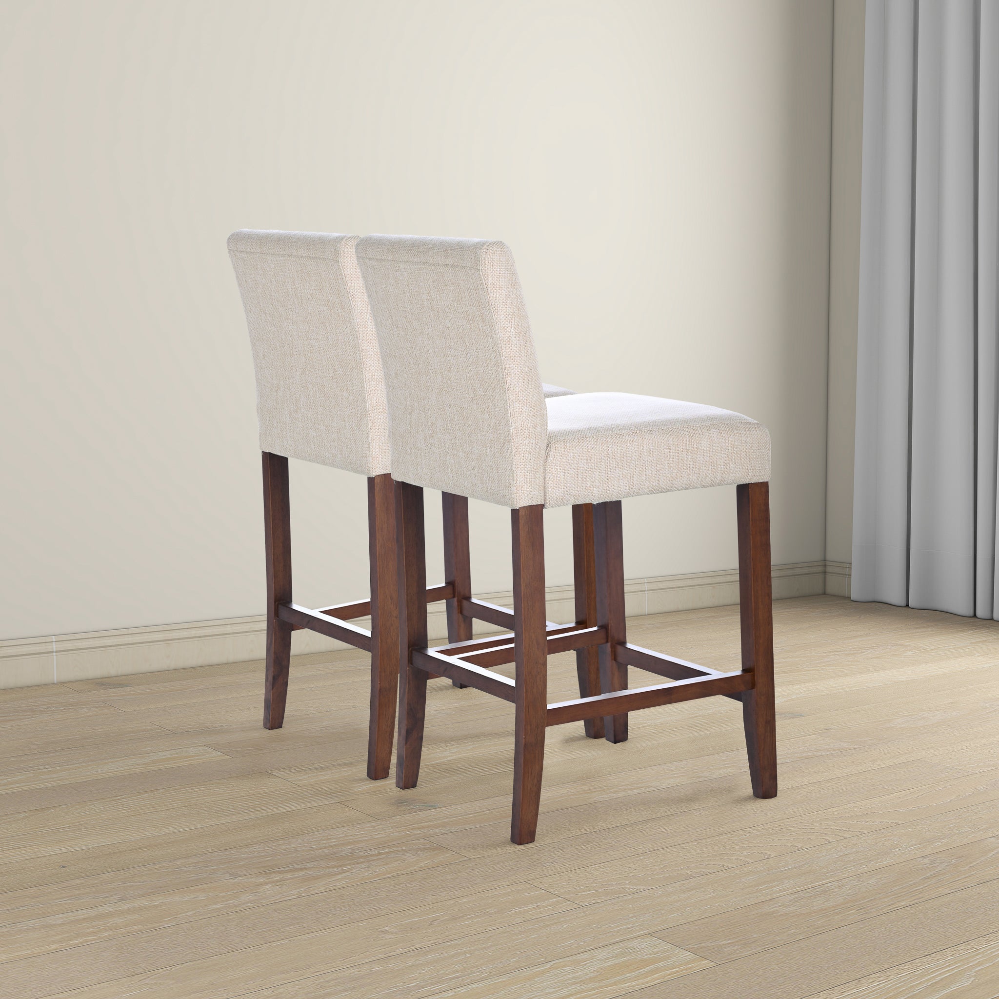 Ashcroft - Dorian Beige Fabric Counter Chair (Set of 2)