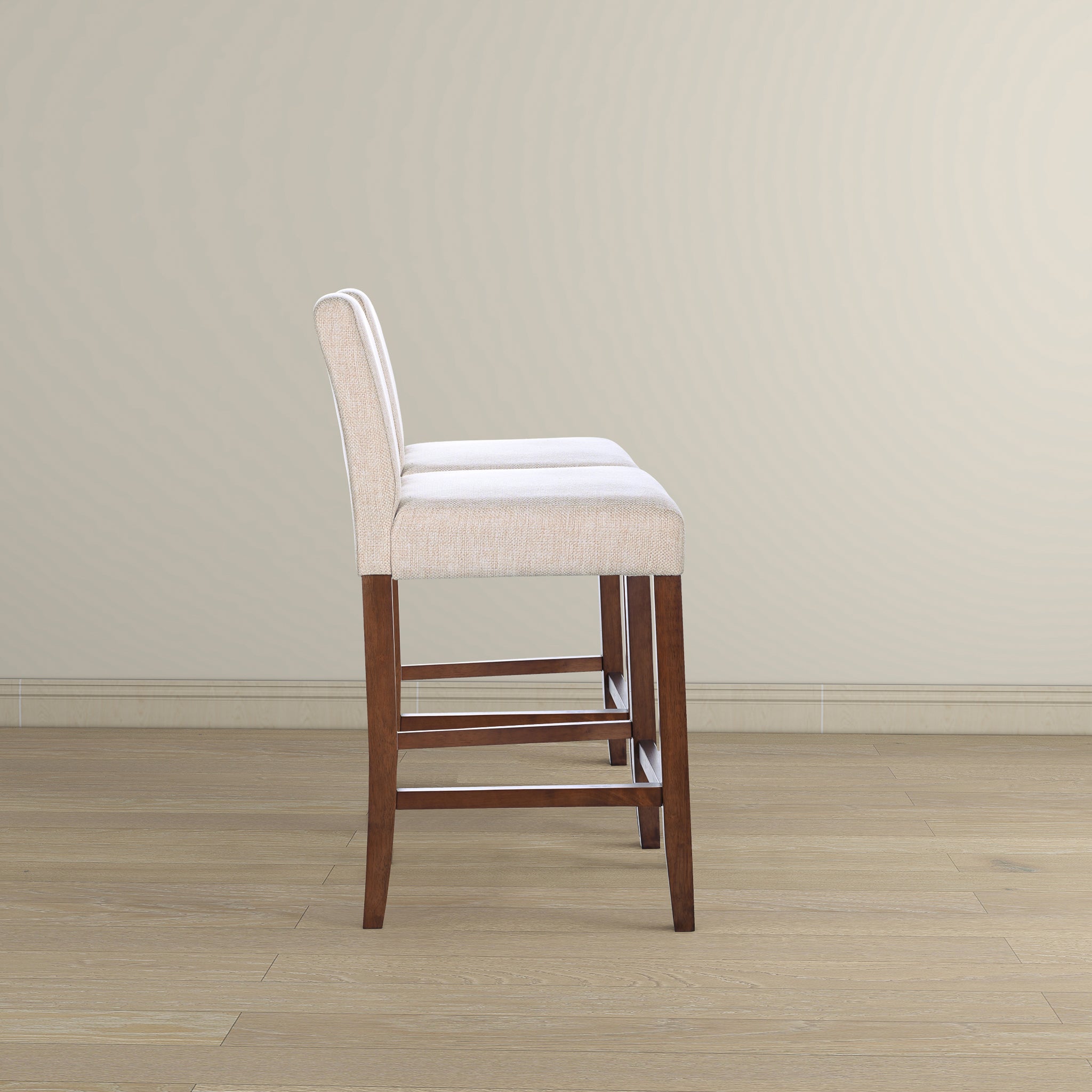 Ashcroft - Dorian Beige Fabric Counter Chair (Set of 2)