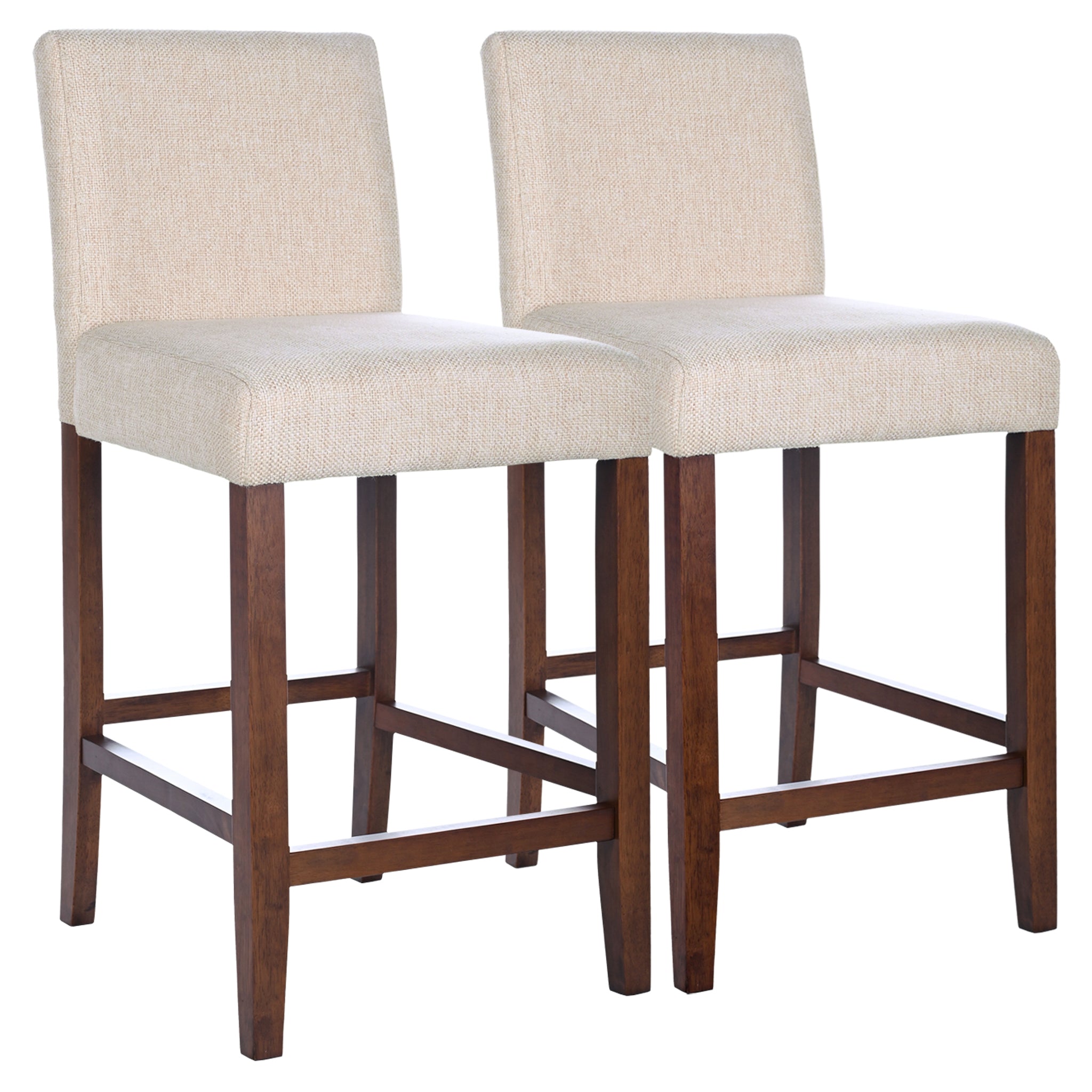 Ashcroft - Dorian Beige Fabric Counter Chair (Set of 2)