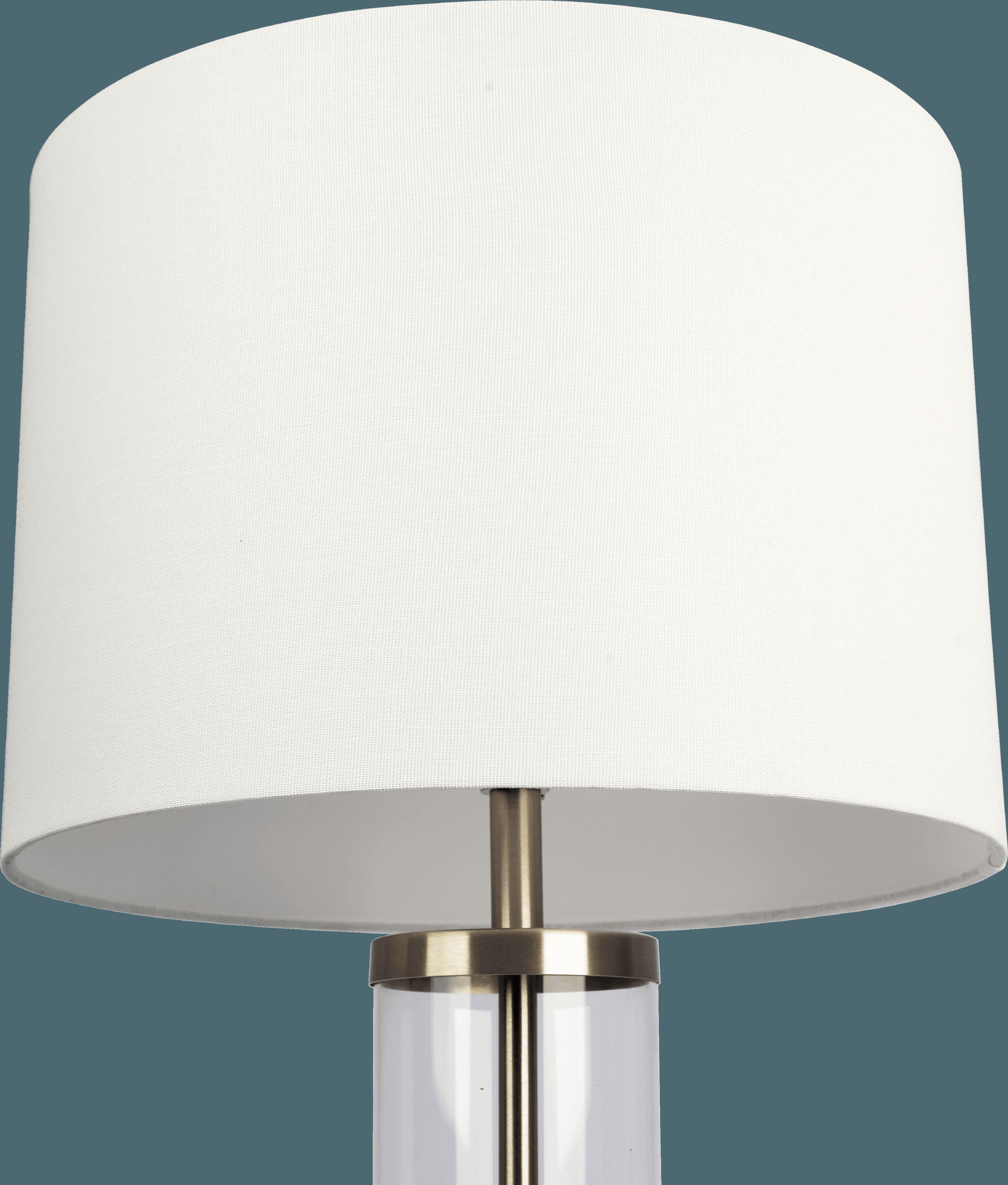 Ashcroft - Luna Brushed Nickel Table Lamp with On/Off Switch Clear Glass Body Metal Base