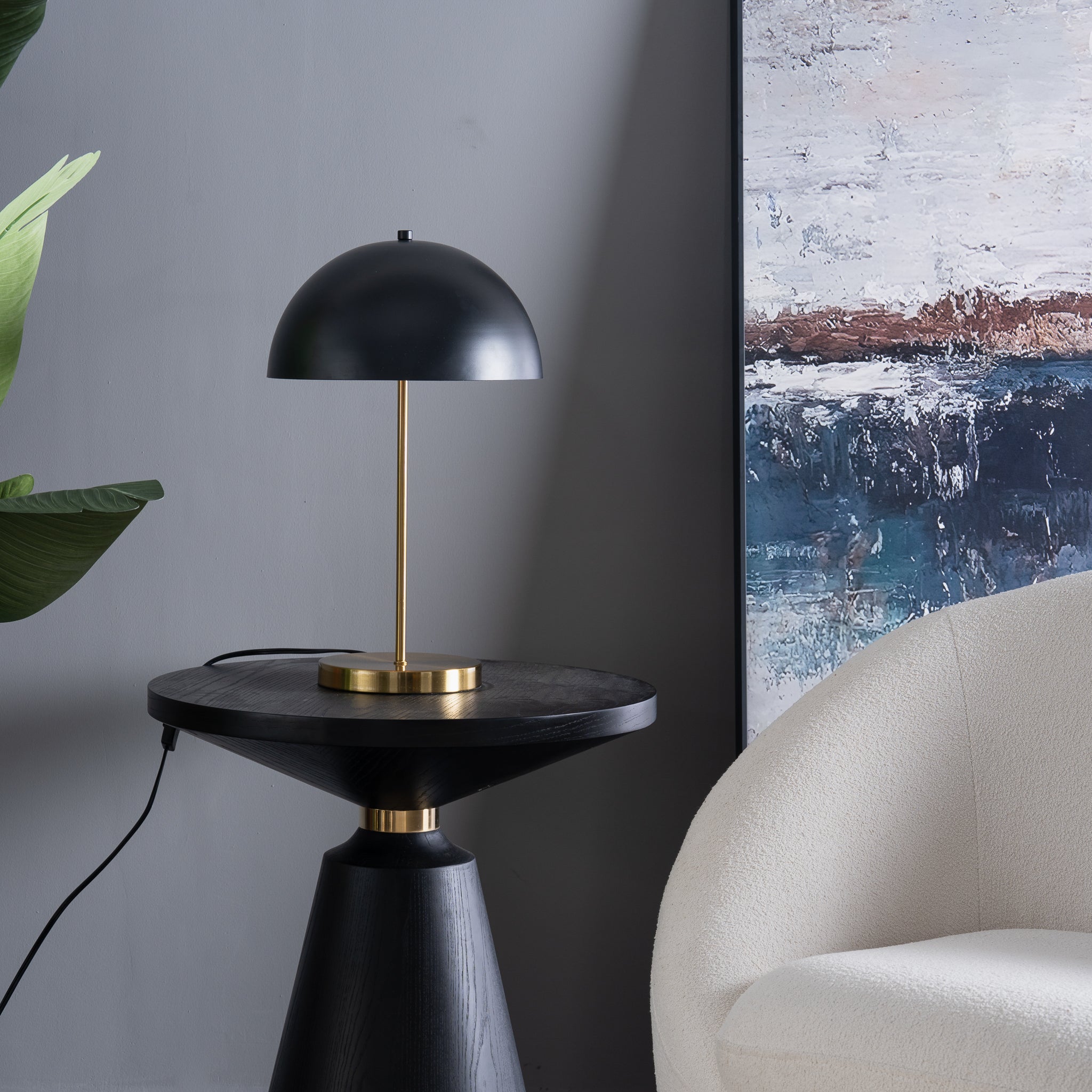 Ashcroft - Stratos Table Lamp - Black outer - White inner