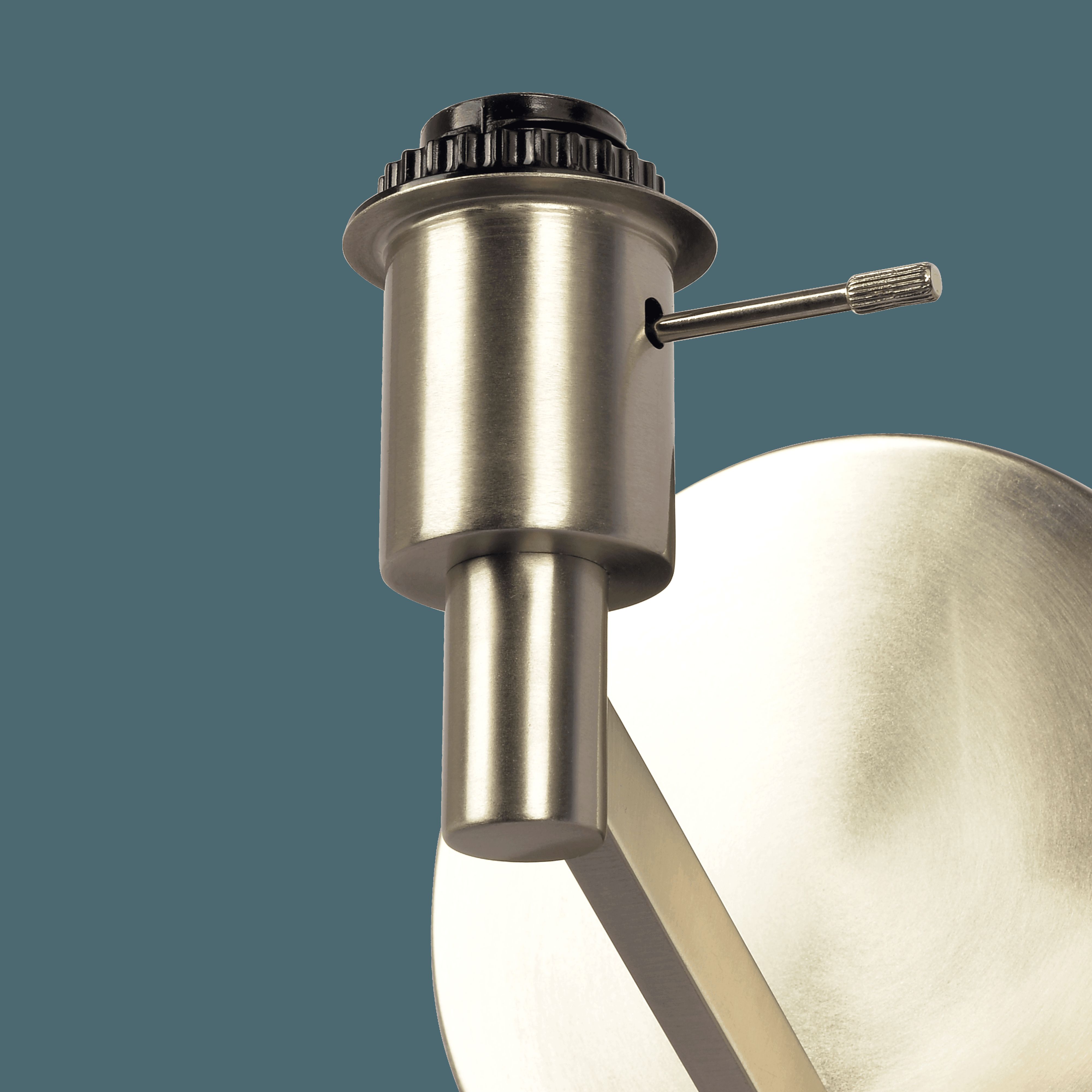 Ashcroft - Nebula Brushed Nickel Base Wall Lamp with Rotary Switch White Fabric Shade