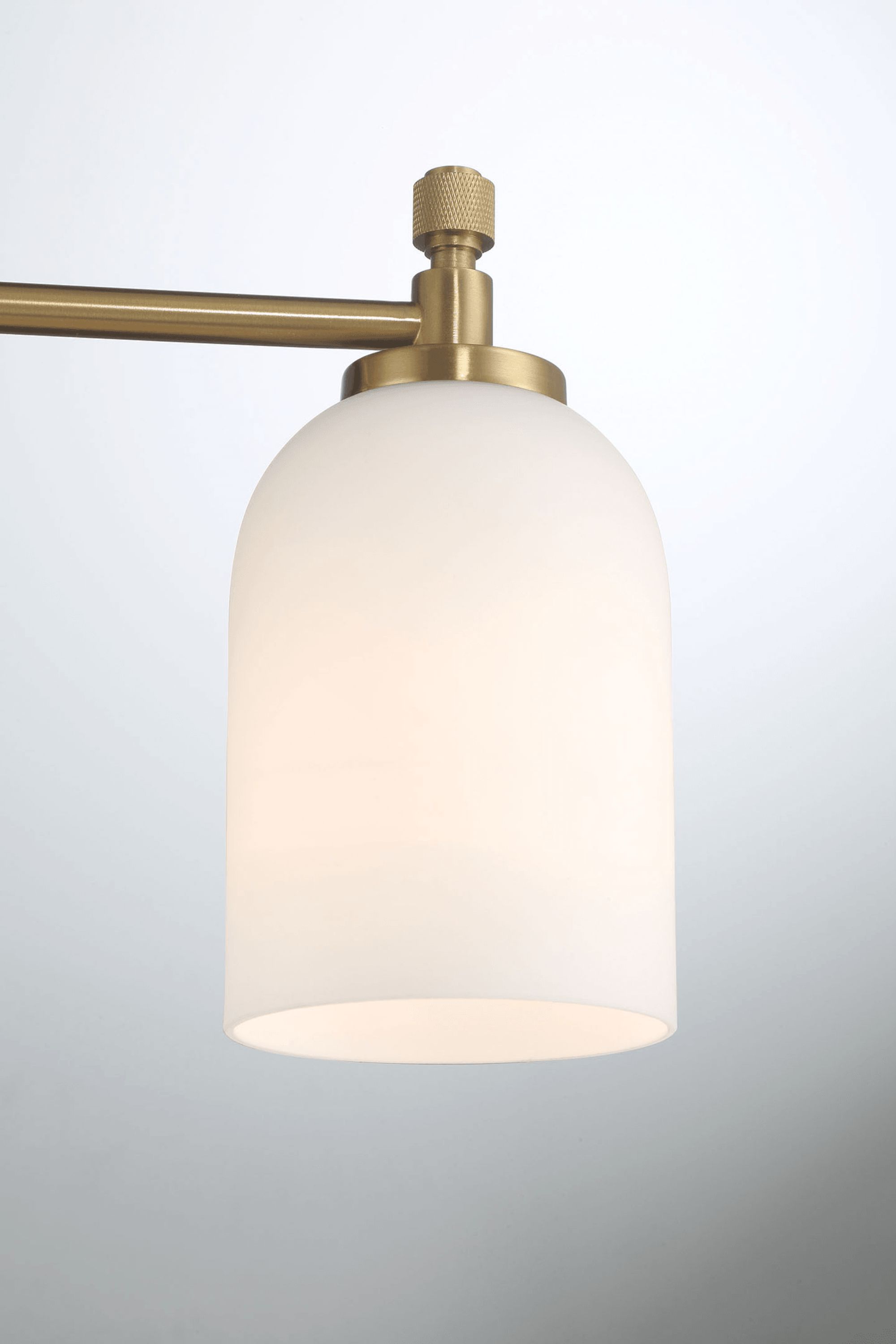 Ashcroft - Meadows Three Lights Vanity Brushed Gold Bathroom Wall Light for Bathroom Over Mirror 20.5"W × 10.125"H × 5.5"E with White Frosted Glass