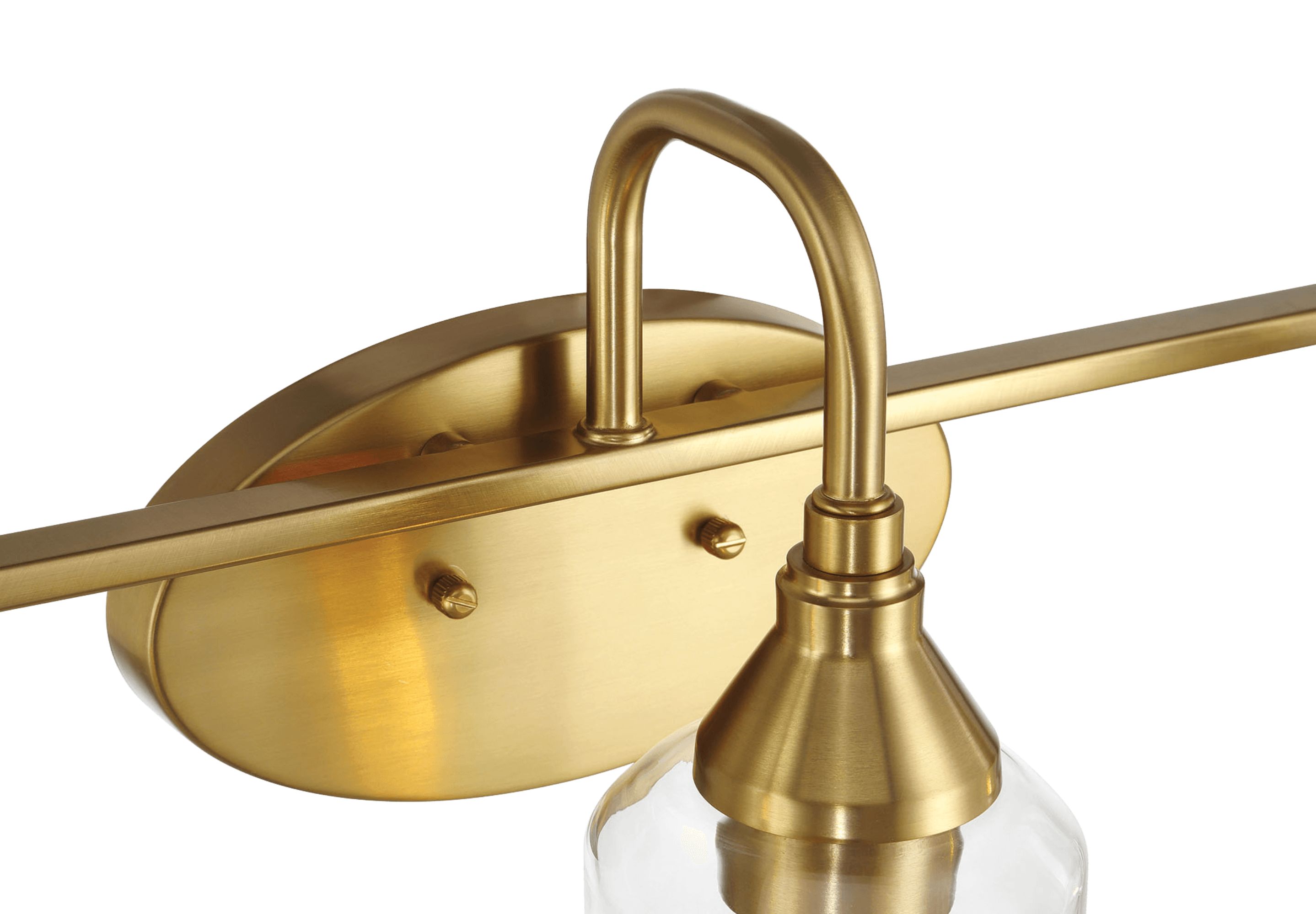 Ashcroft - Twilight Three Lights Brushed Gold Contemporary Vanity Light 22"W × 10"H × 7.48"E with Clear Glass