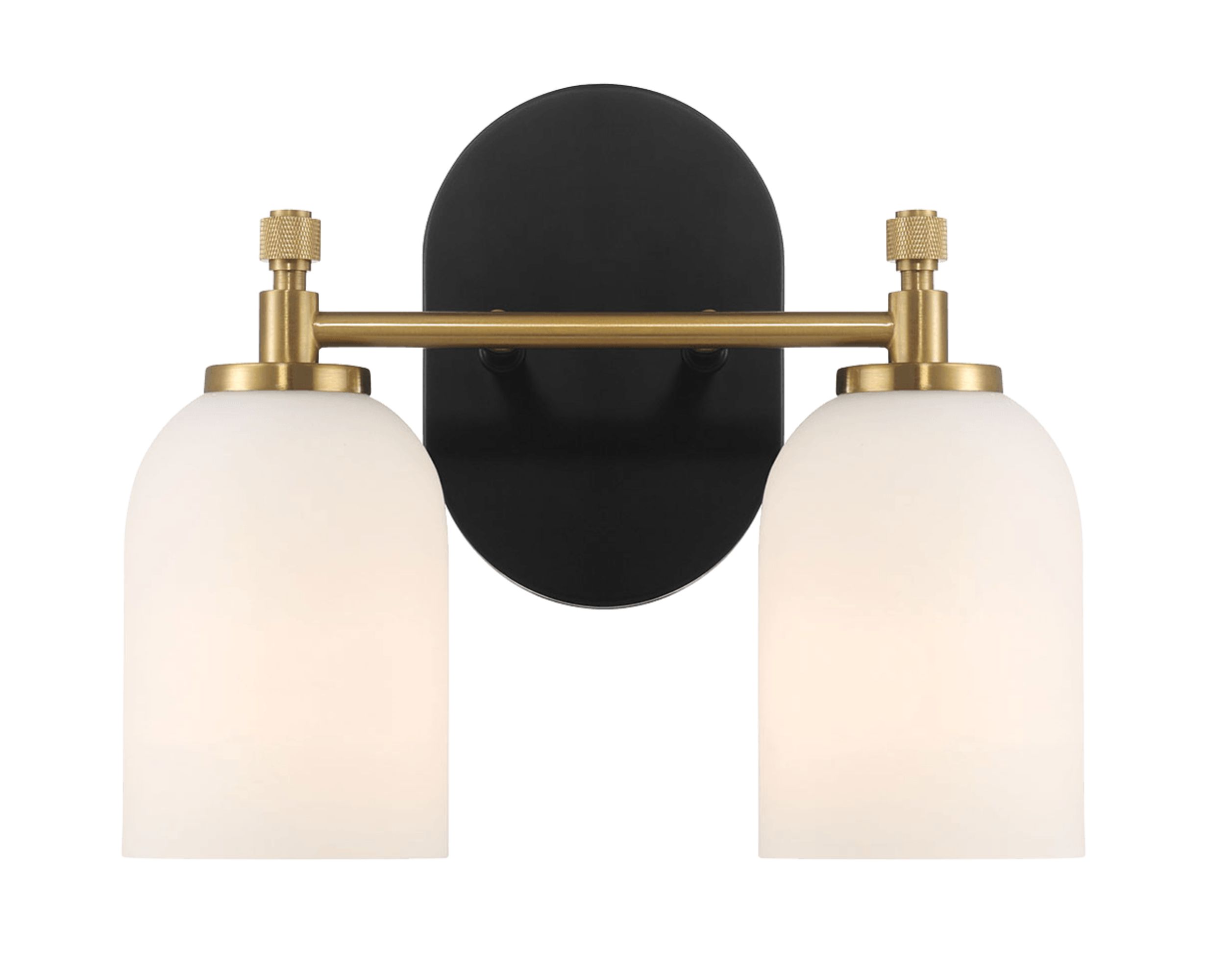 Ashcroft - Vortex Two Lights Vanity in Traditional Style for Over Bathroom Mirror Wall Sconce 12.25"W × 10.125"H × 5.5"E With White Frosted Glass