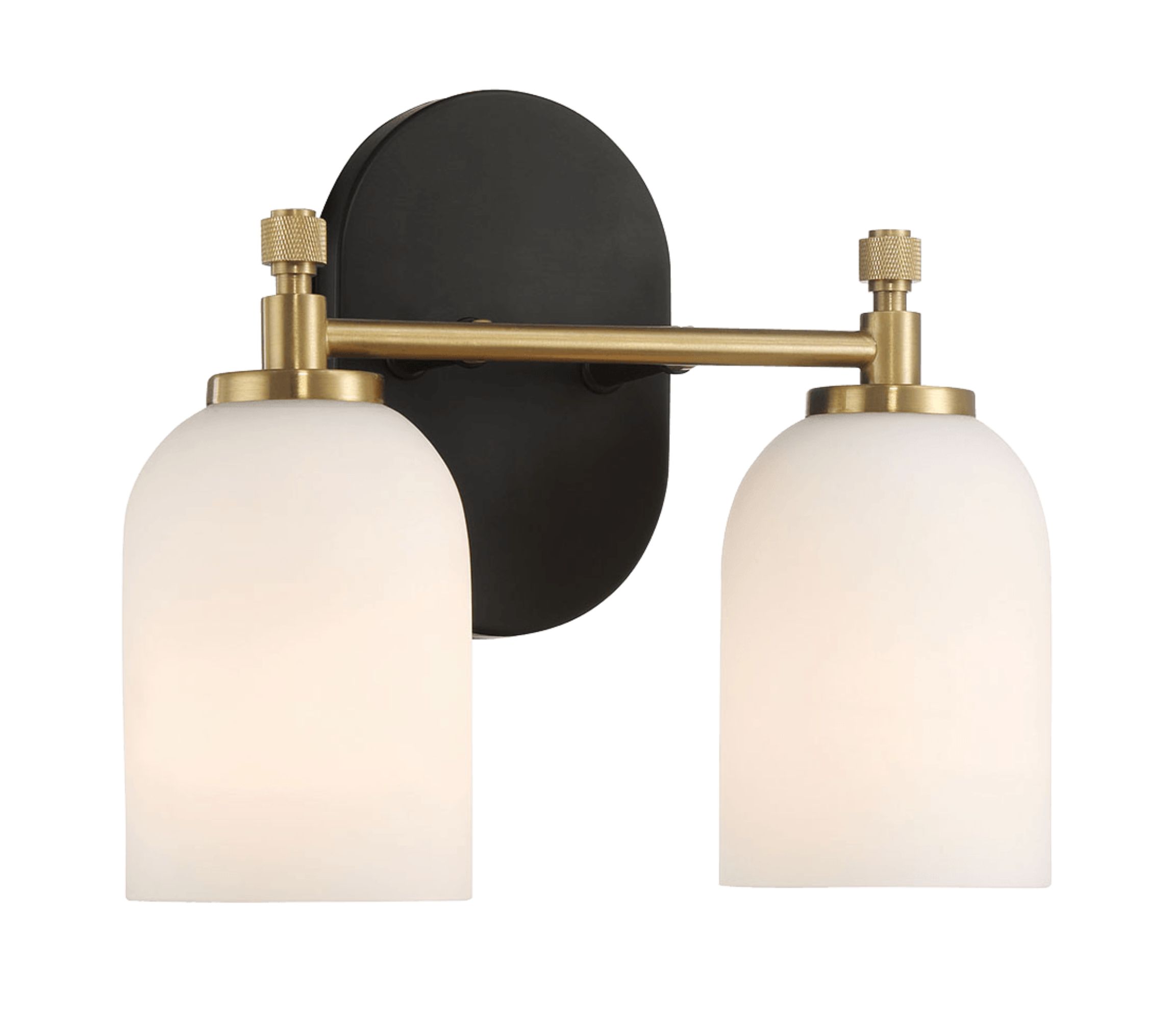 Ashcroft - Vortex Two Lights Vanity in Traditional Style for Over Bathroom Mirror Wall Sconce 12.25"W × 10.125"H × 5.5"E With White Frosted Glass