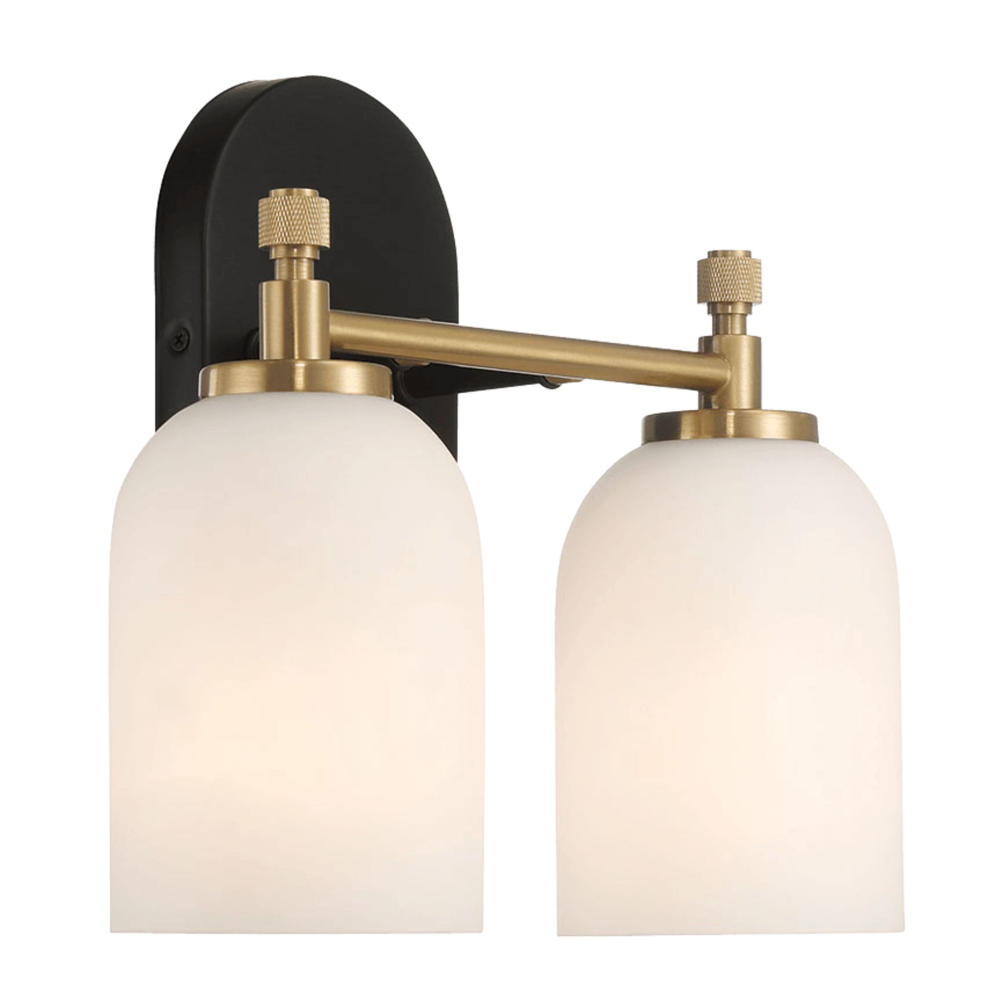 Ashcroft - Vortex Two Lights Vanity in Traditional Style for Over Bathroom Mirror Wall Sconce 12.25"W × 10.125"H × 5.5"E With White Frosted Glass