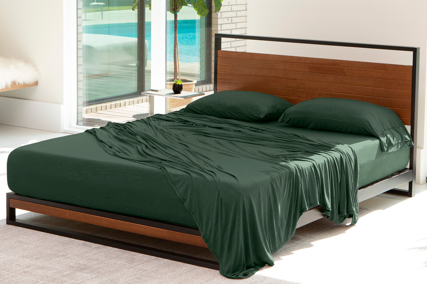 Bedgear Hyper-Wool Sheet Set - Forest Green, Queen Size