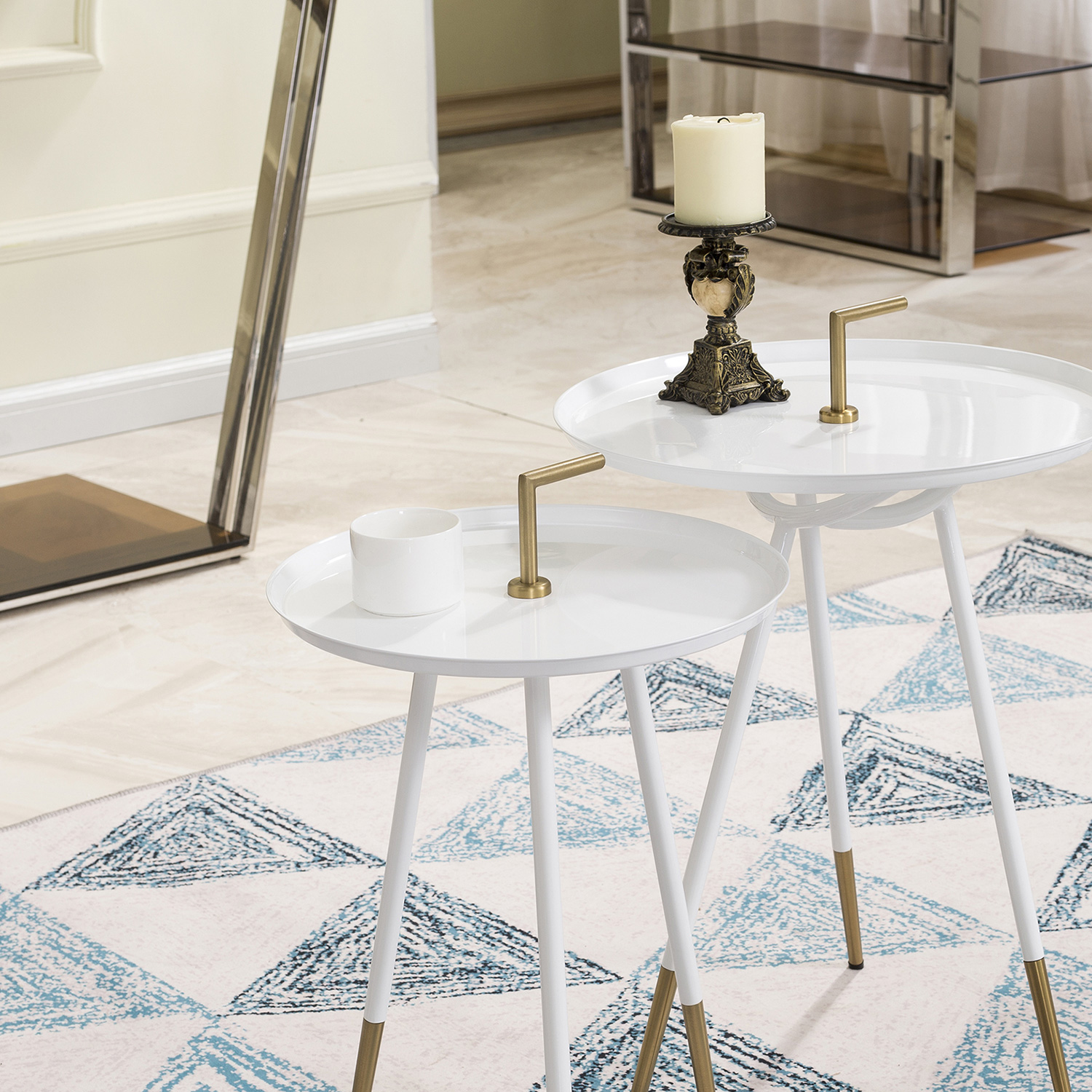 Bellini Blaze End Table - White