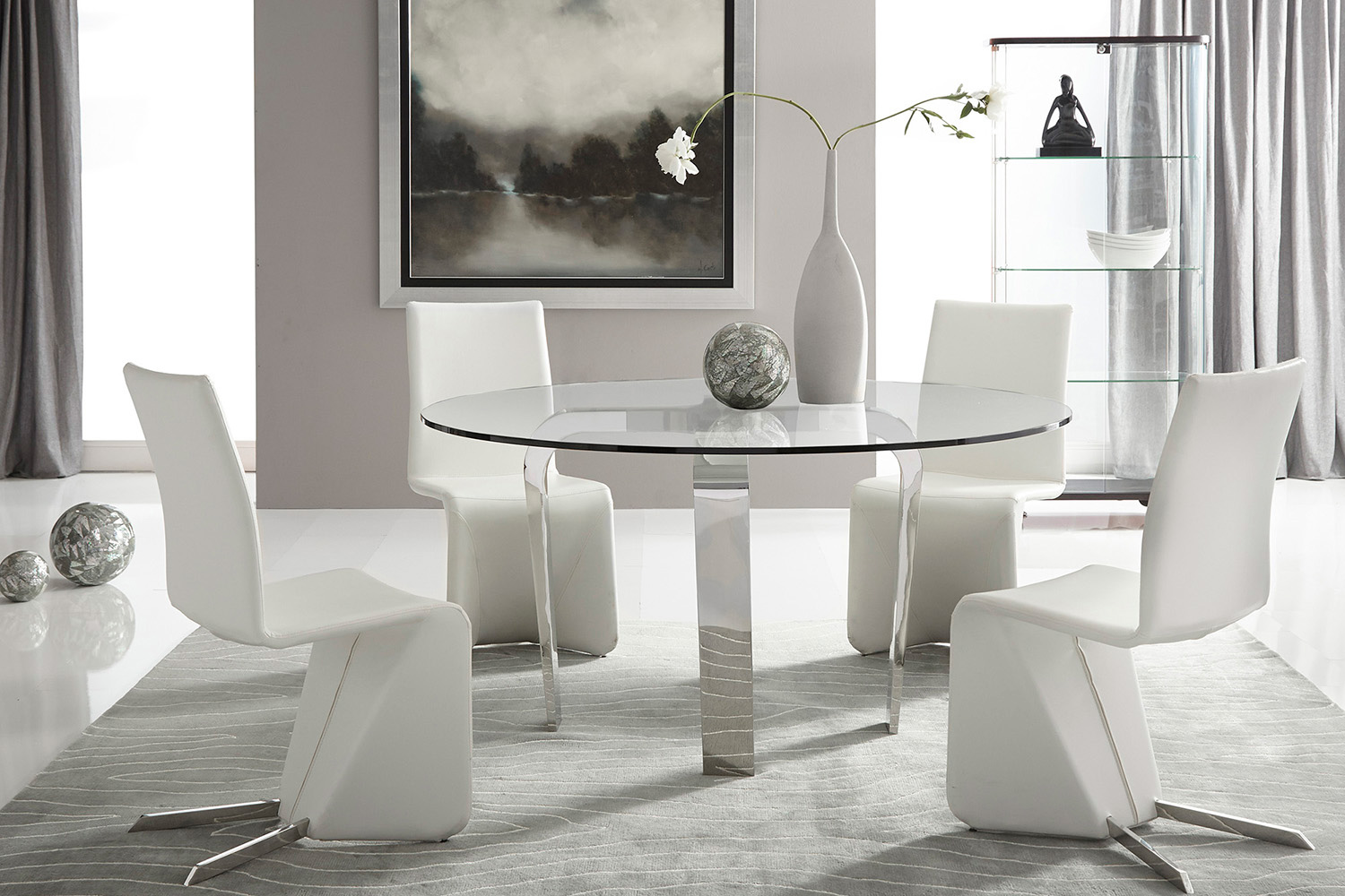 Bellini Cirrus Round Dining Table - Silver