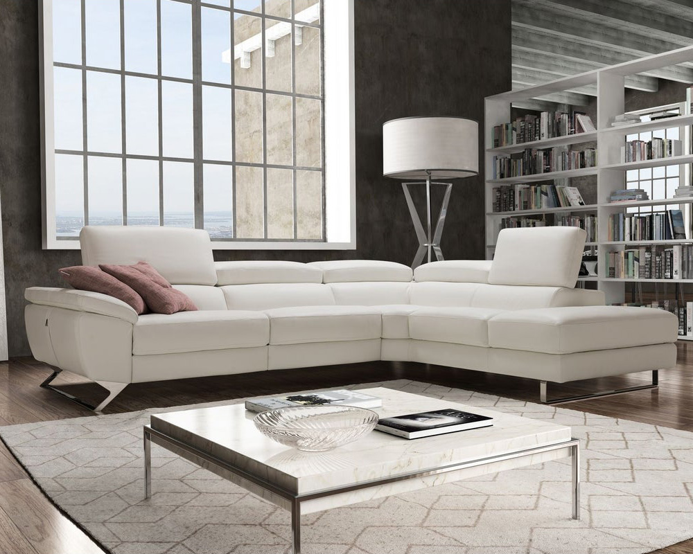 Bellini Natalia Sectional - White, Right Hand Facing