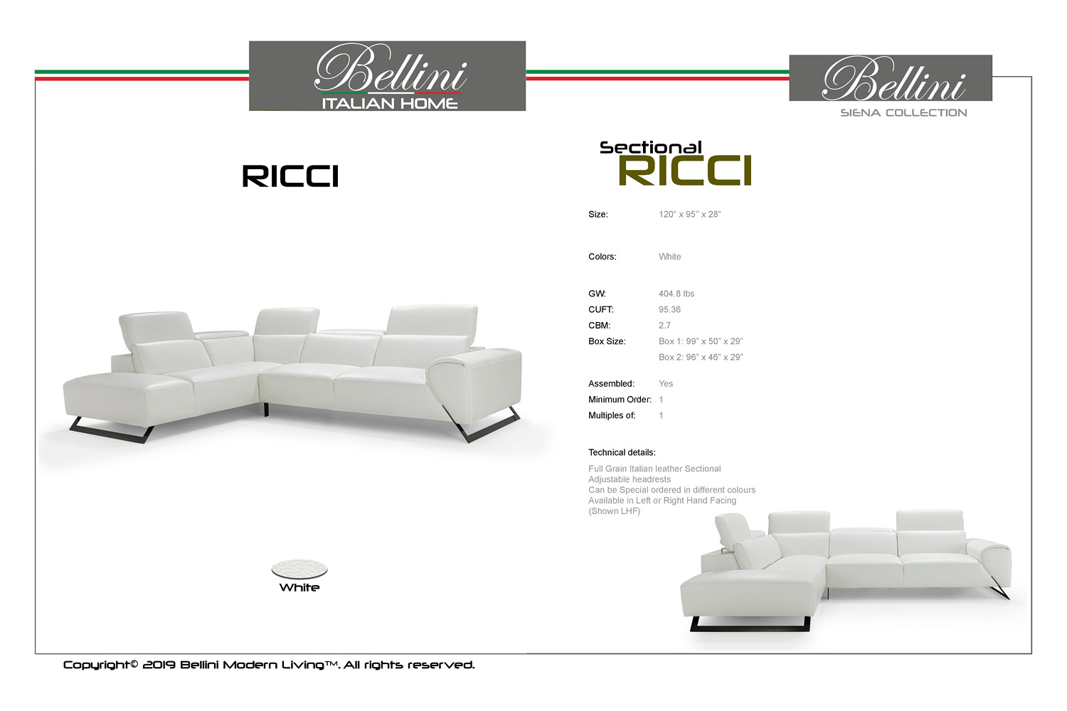Bellini - Ricci Sectional