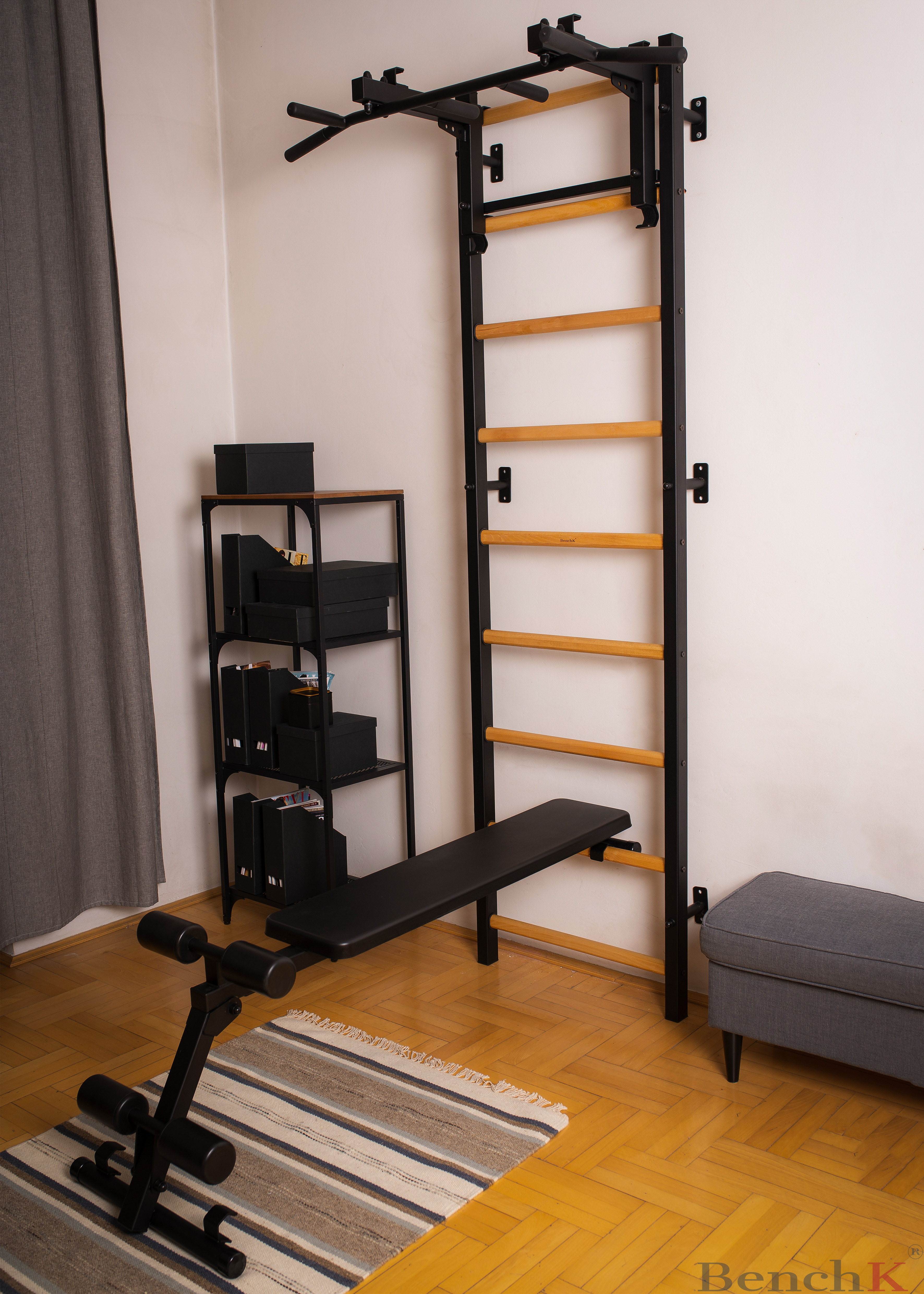 BenchK B1B Rotatable Workout Bench - Black