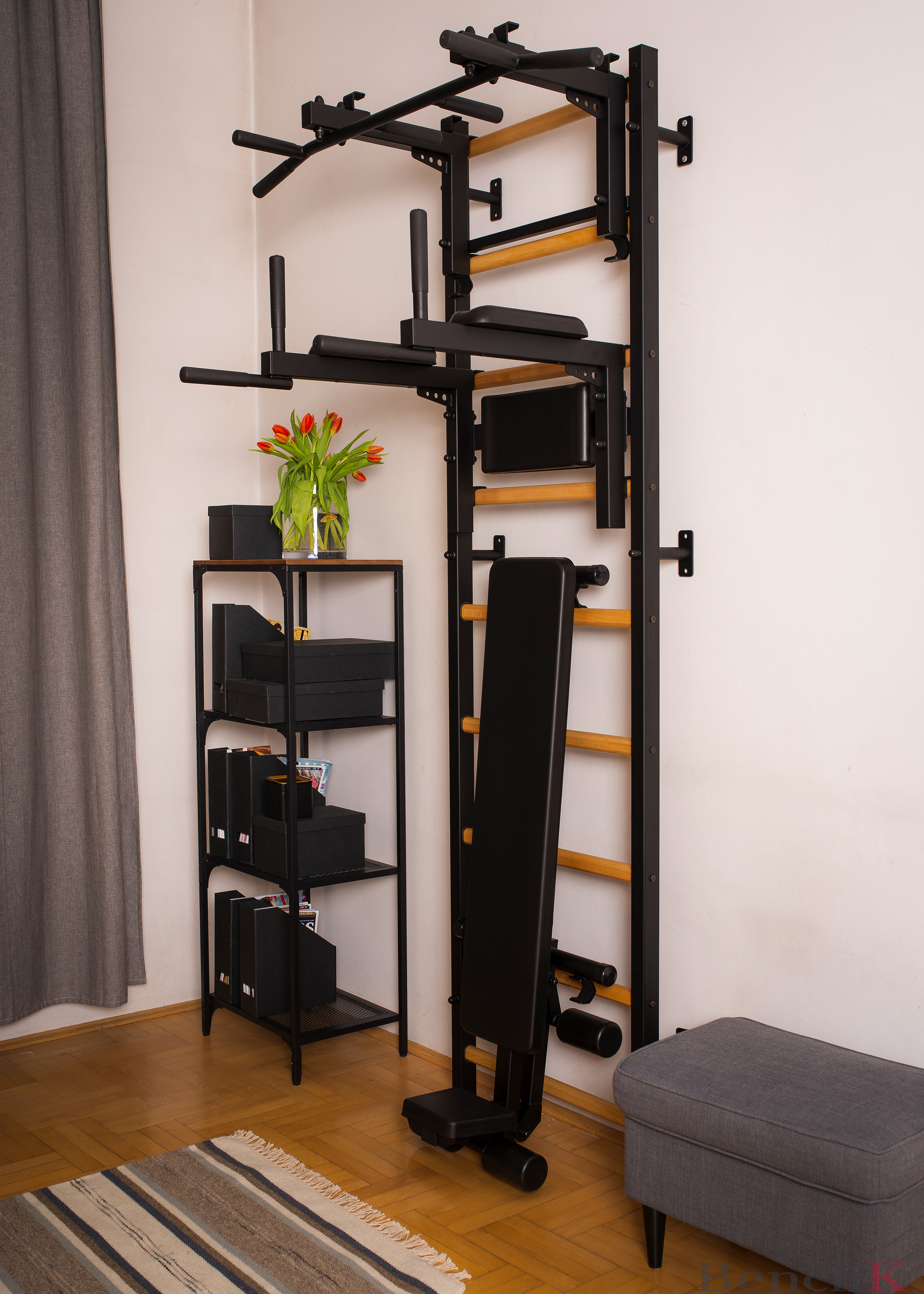BenchK B1B Rotatable Workout Bench - Black