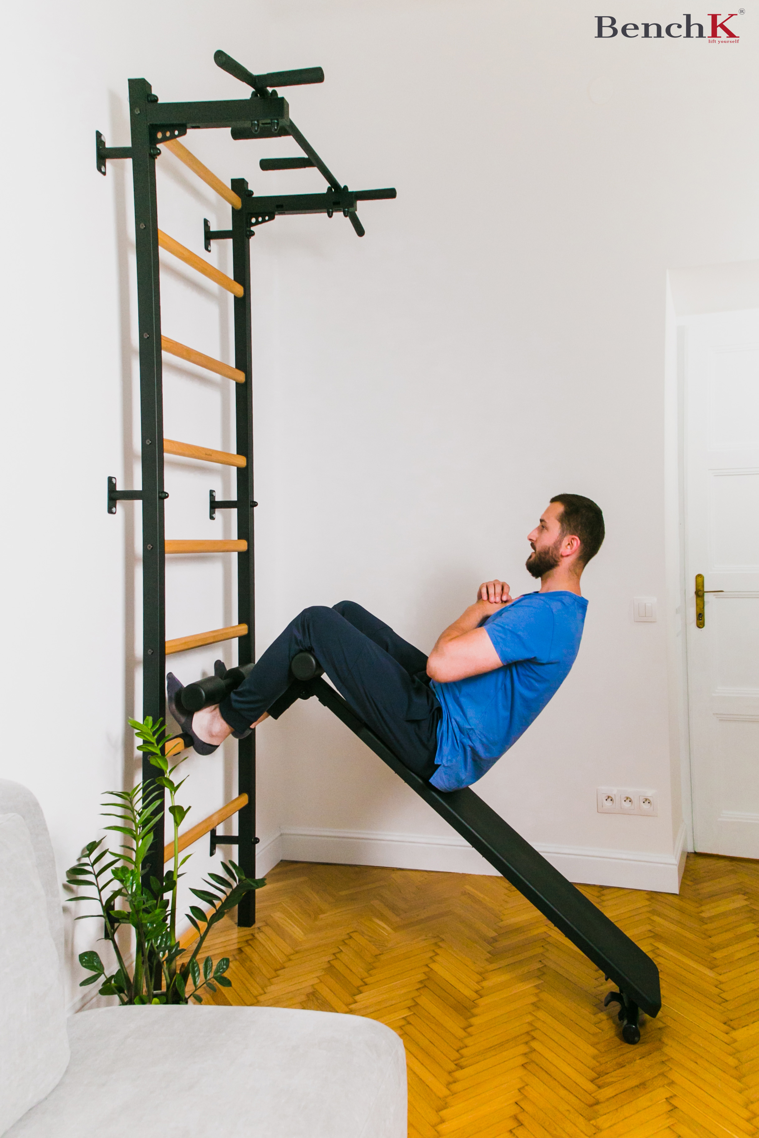 BenchK B1B Rotatable Workout Bench - Black