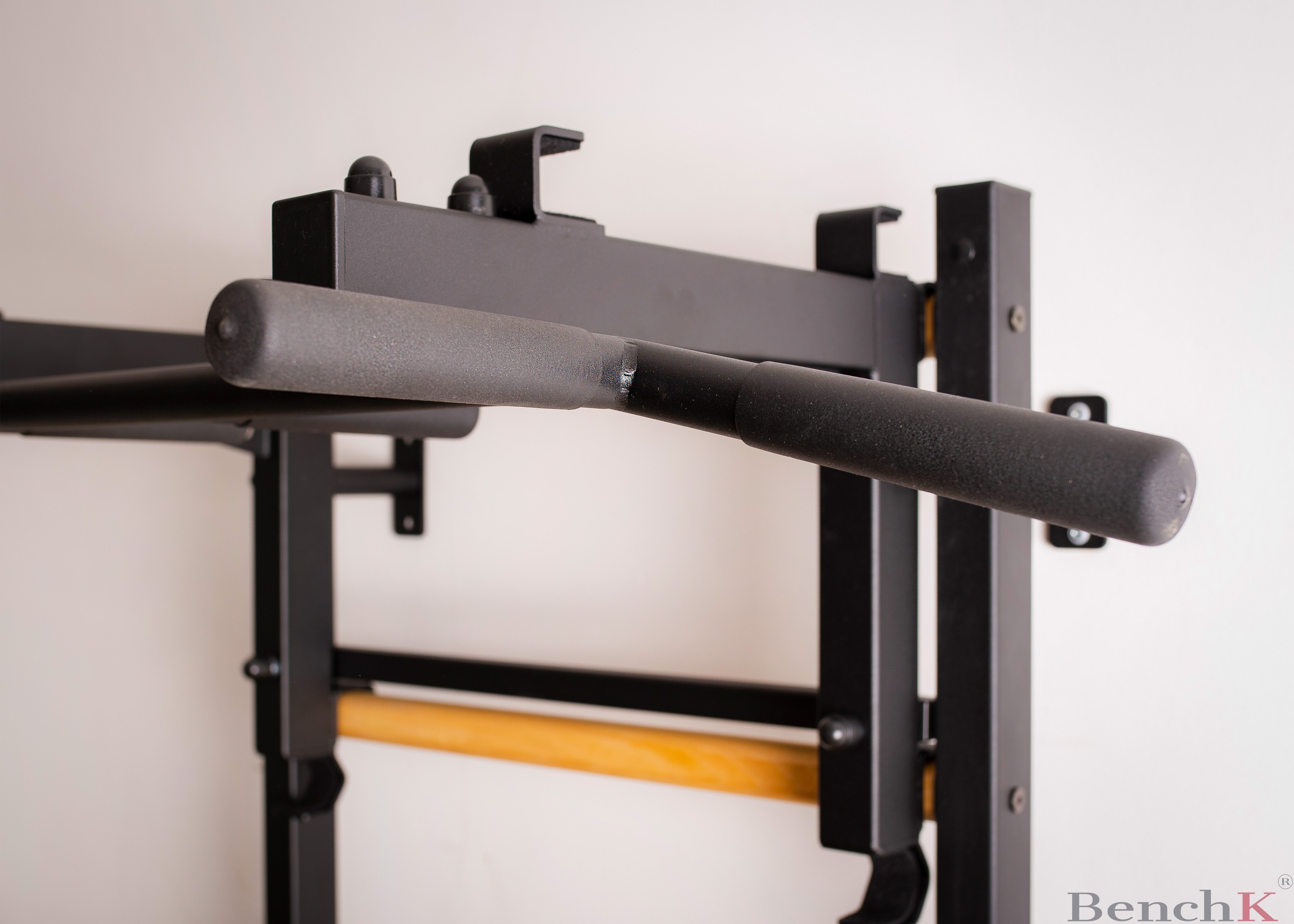 BenchK PB3B Convertible Steel 6-grip Pull-Up Bar - Black