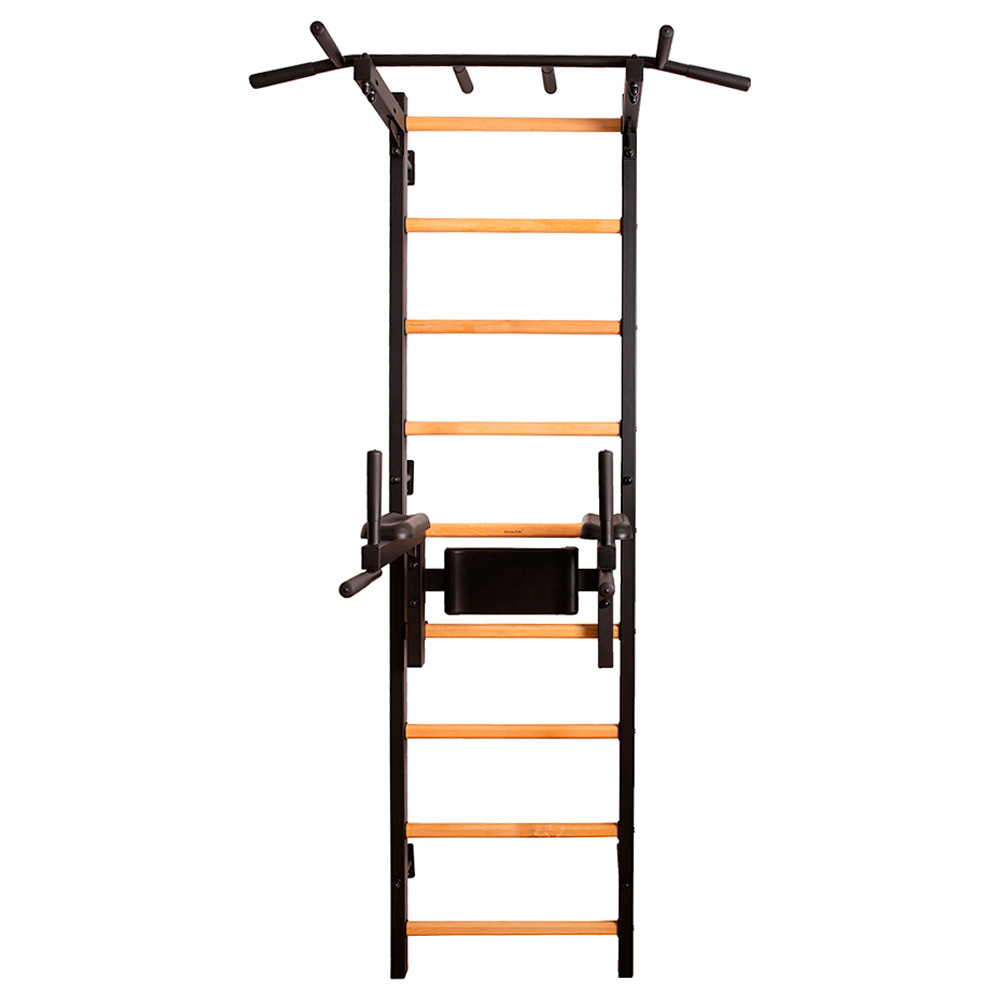 BenchK - 722 Wood Wall Bar with Pull-Up Bar and Dip Bar