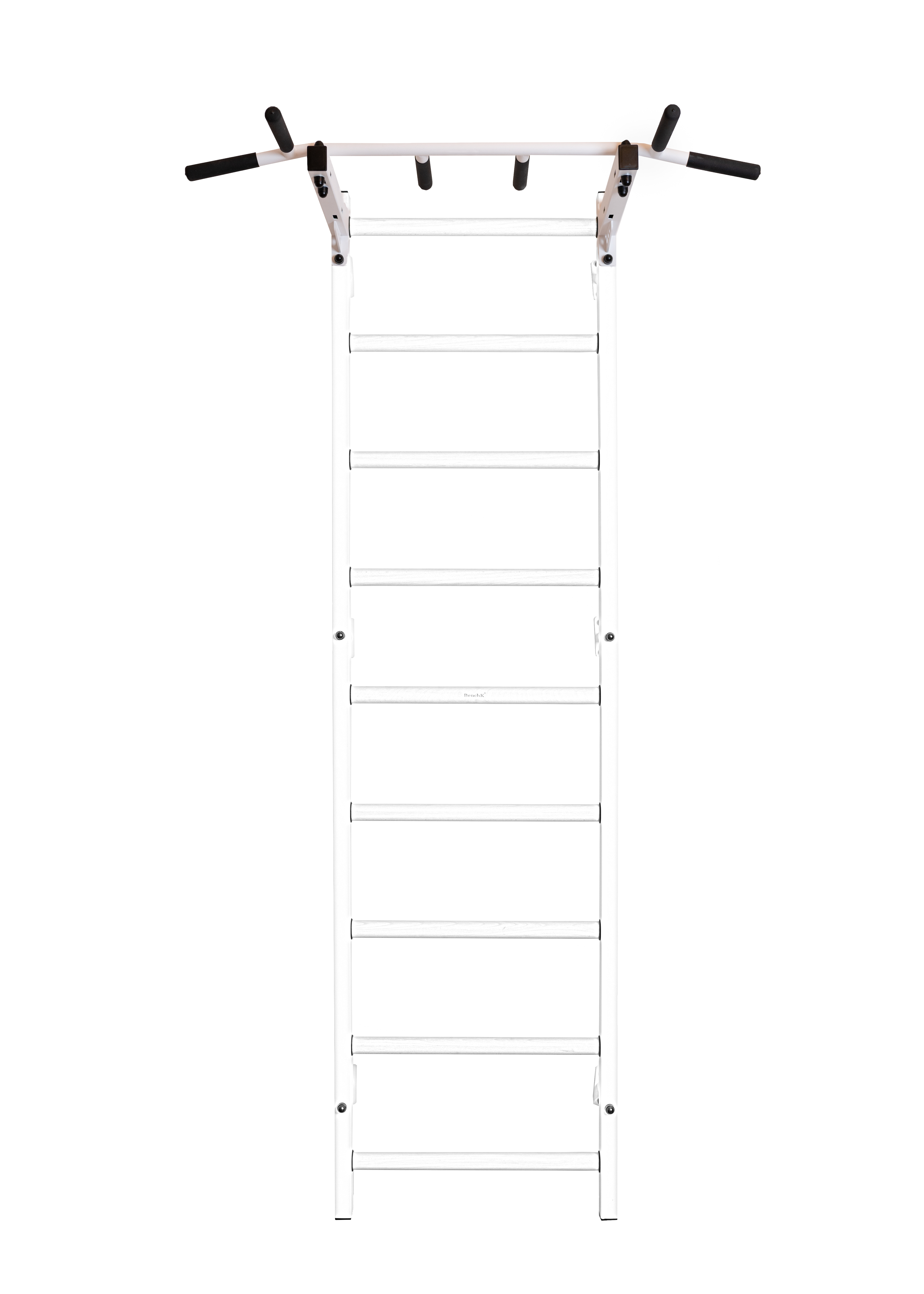 BenchK PB2W Fixed Steel 6-grip Pull-Up Bar - White