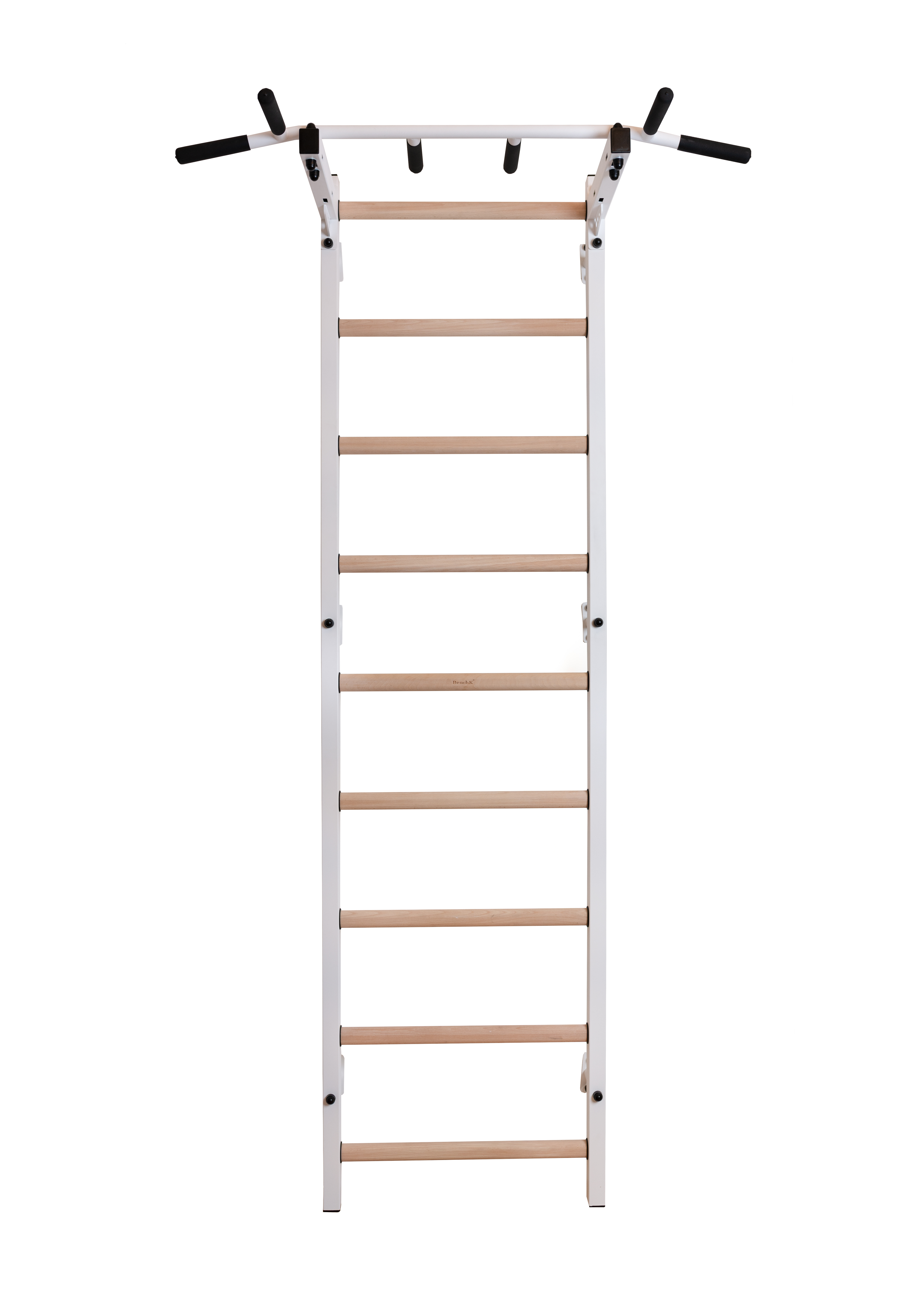 BenchK PB2W Fixed Steel 6-grip Pull-Up Bar - White