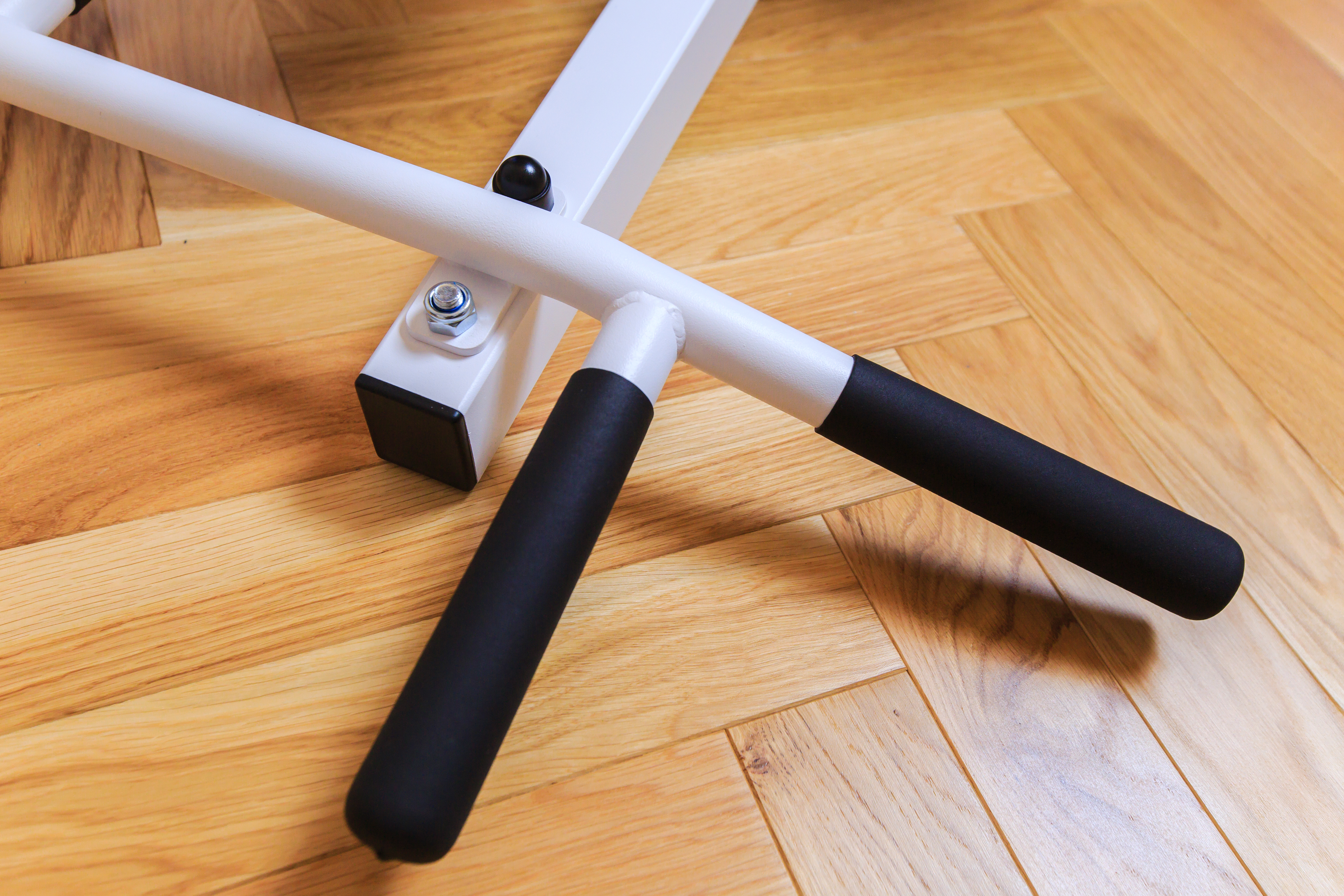 BenchK PB2W Fixed Steel 6-grip Pull-Up Bar - White
