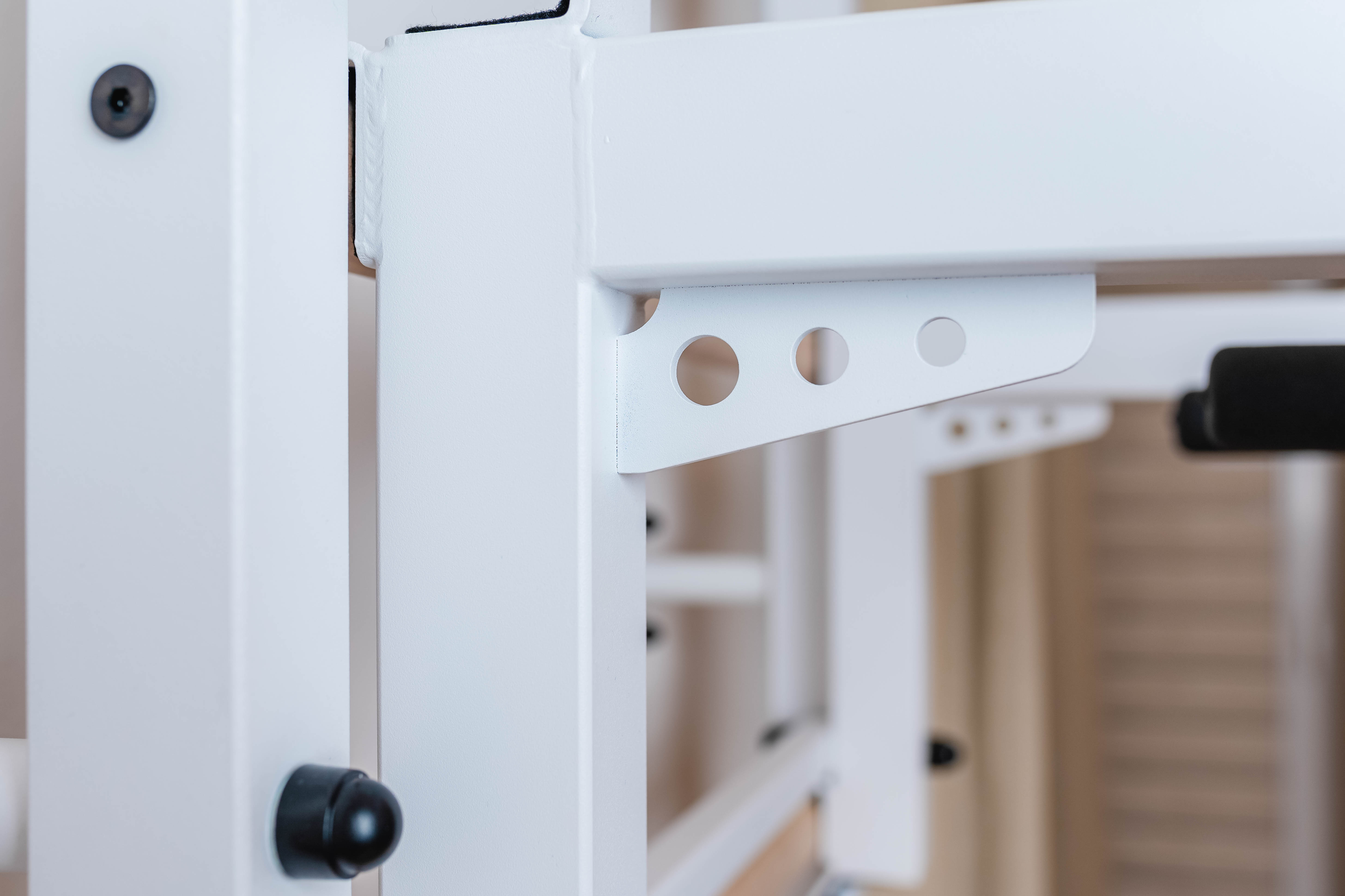 BenchK 231W Wall Bar with Convertible Pull-Up Bar - White/Wood
