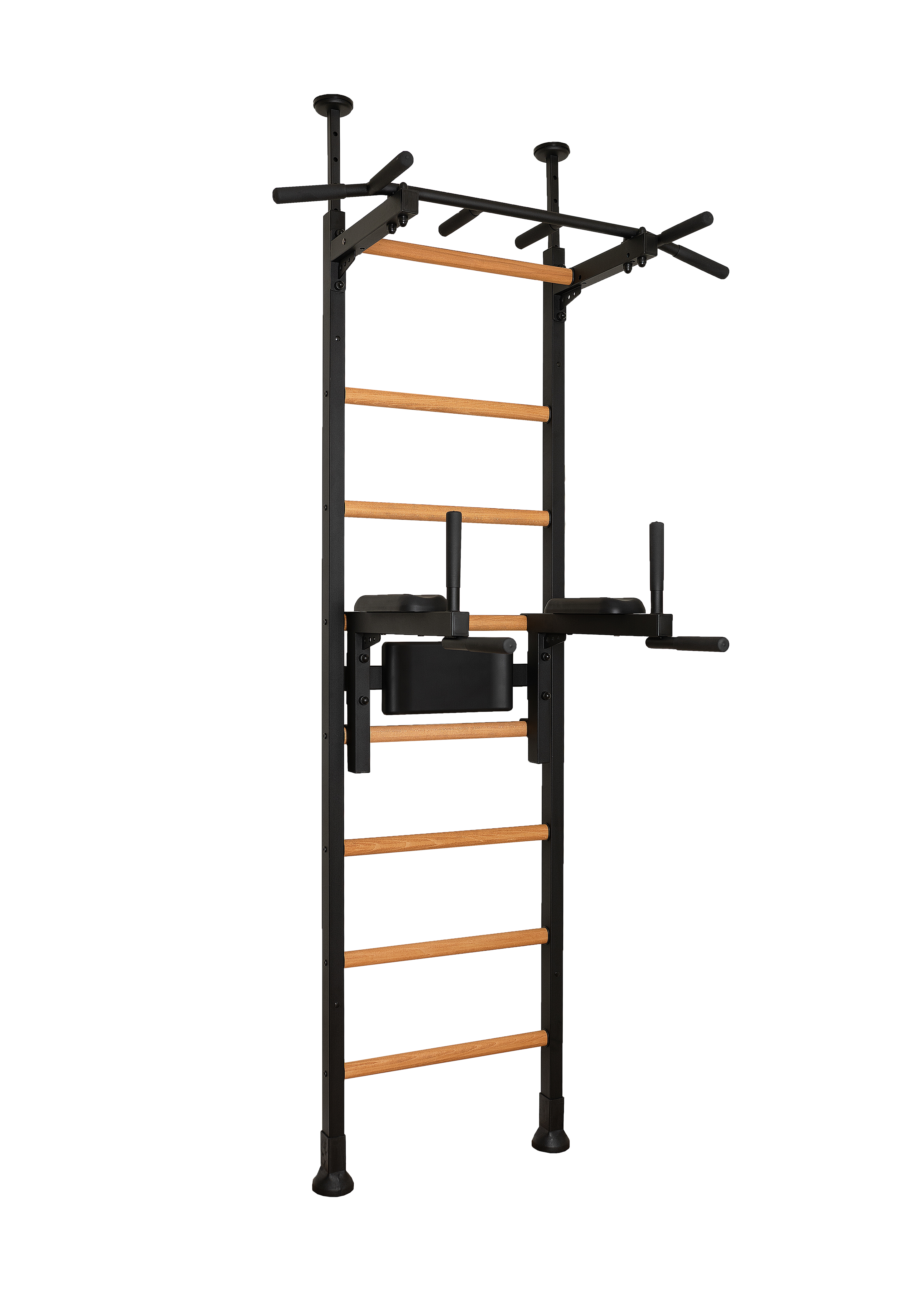 BenchK - 522 Wood Wall Bar with Pull-Up Bar and Dip Bar