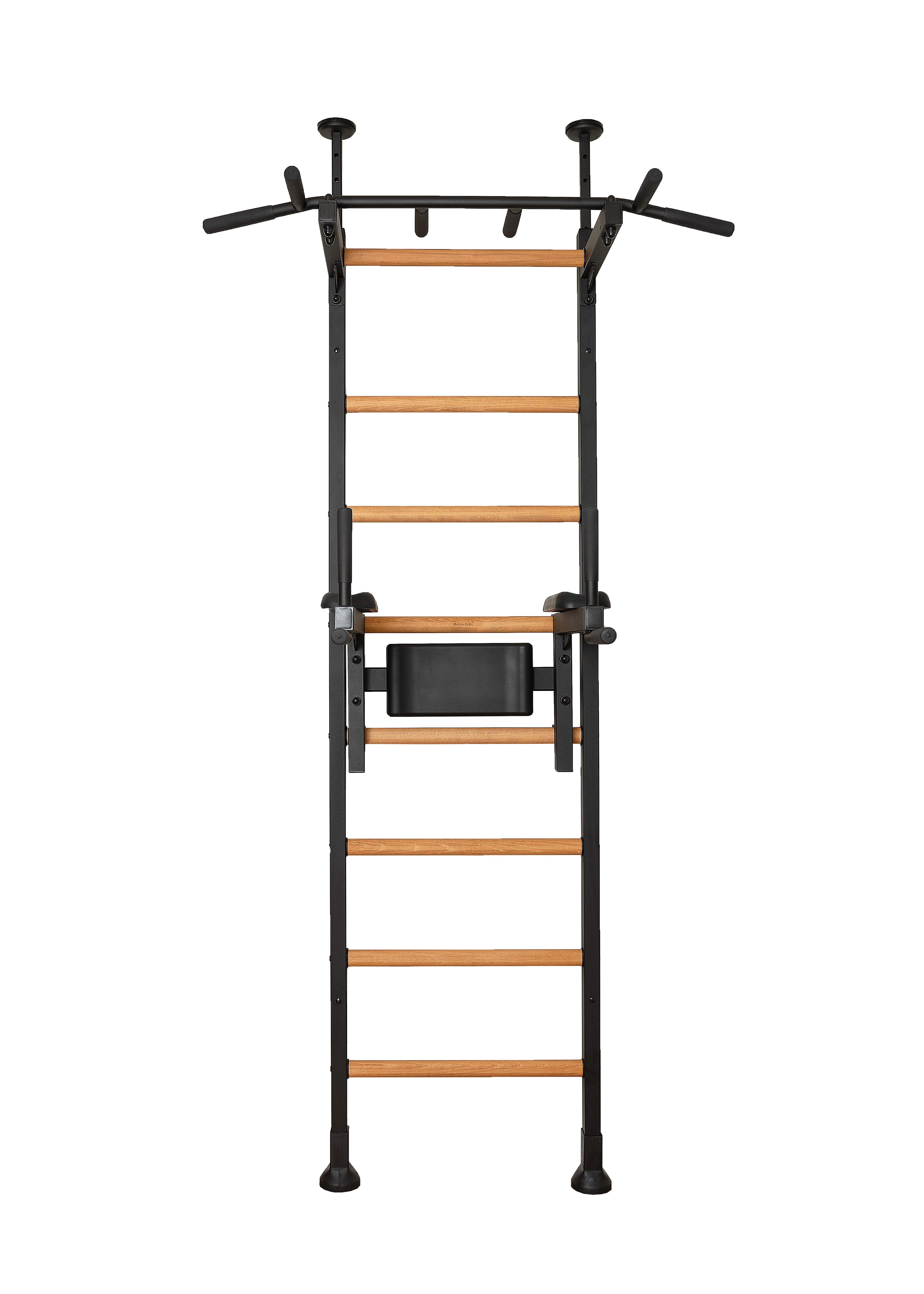 BenchK 522B Wall Bar with Pull-Up Bar and Dip Bar - Black/Wood