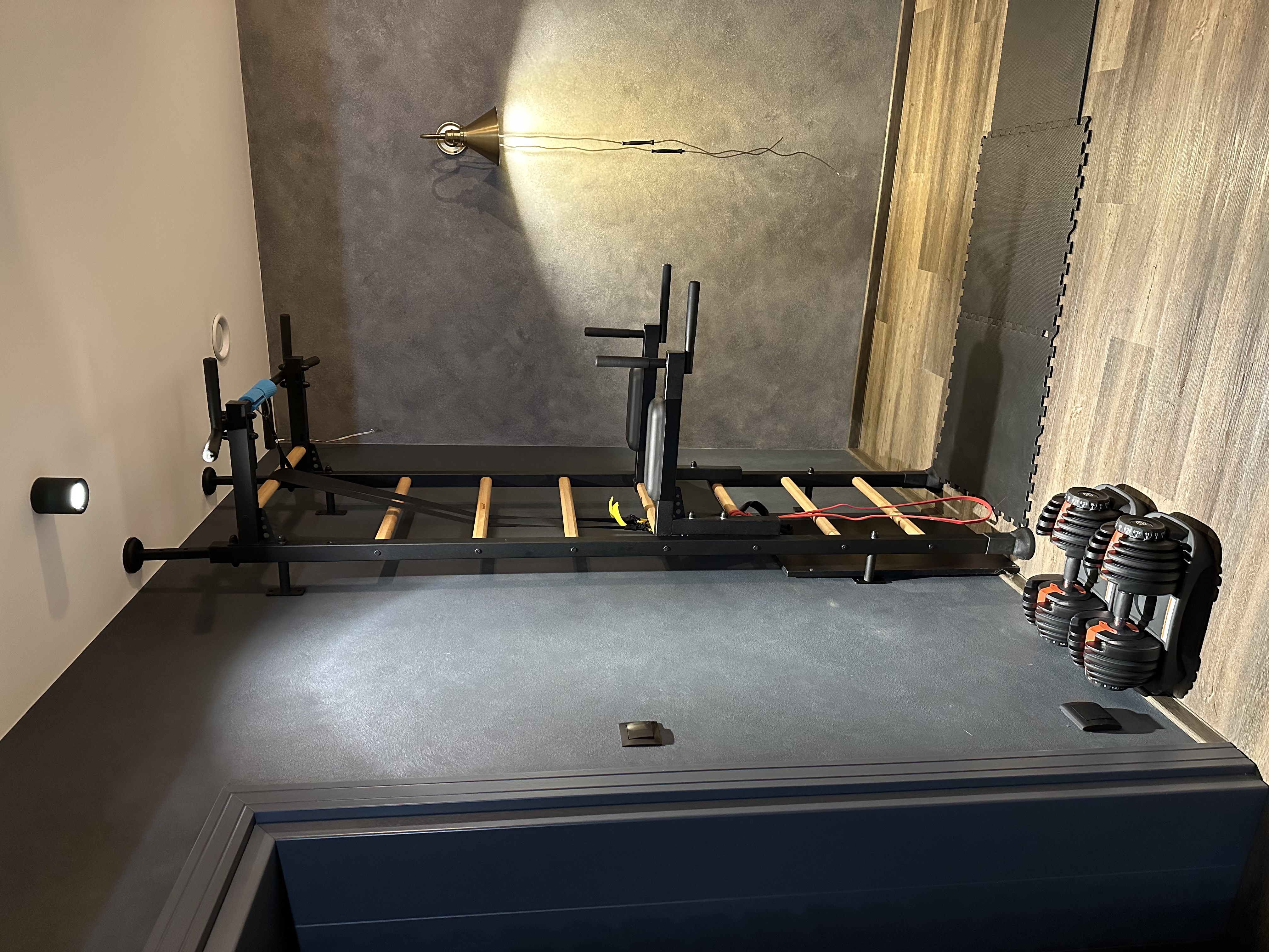 BenchK 522B Wall Bar with Pull-Up Bar and Dip Bar - Black/Wood