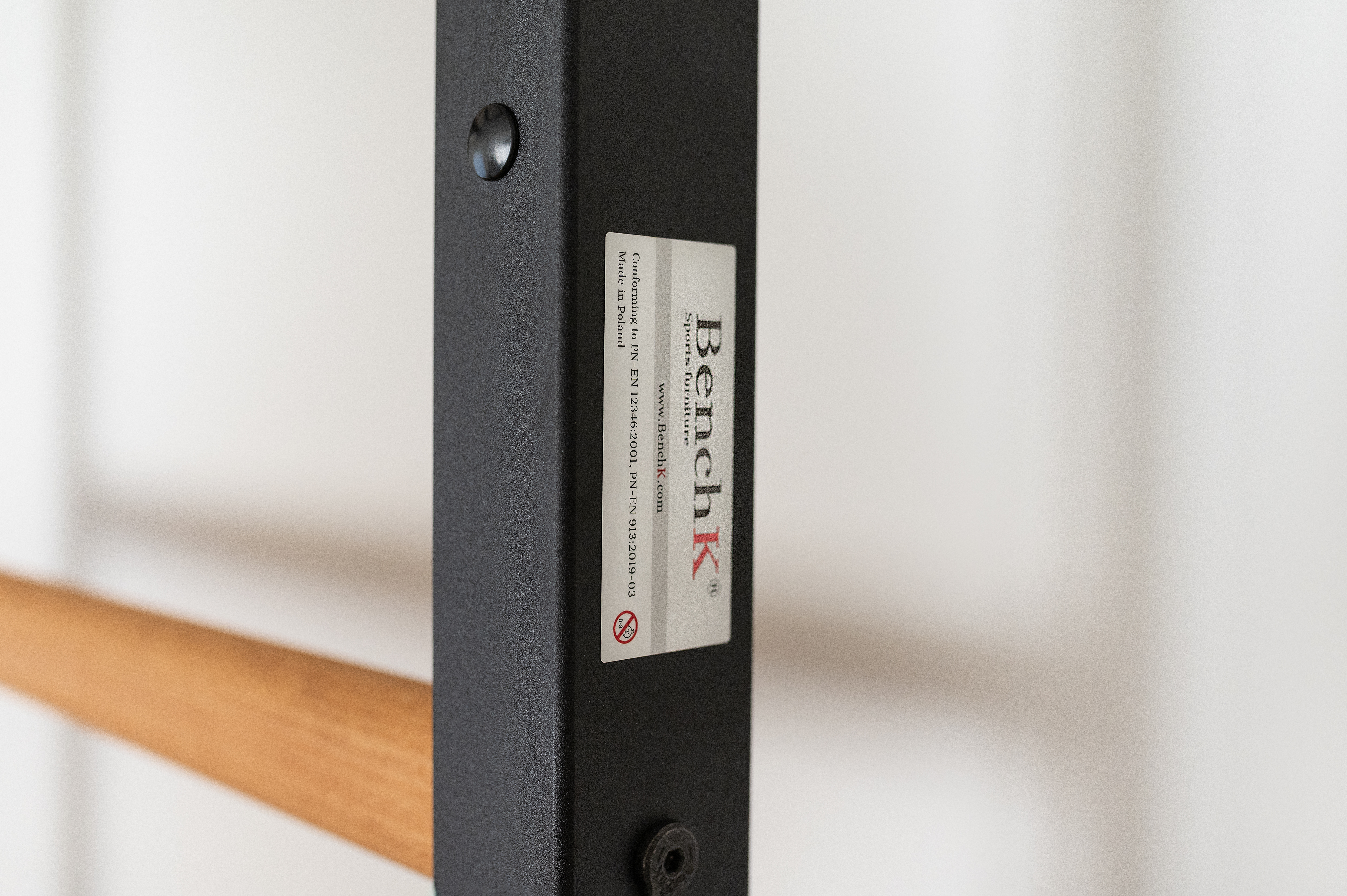 BenchK 522B Wall Bar with Pull-Up Bar and Dip Bar - Black/Wood