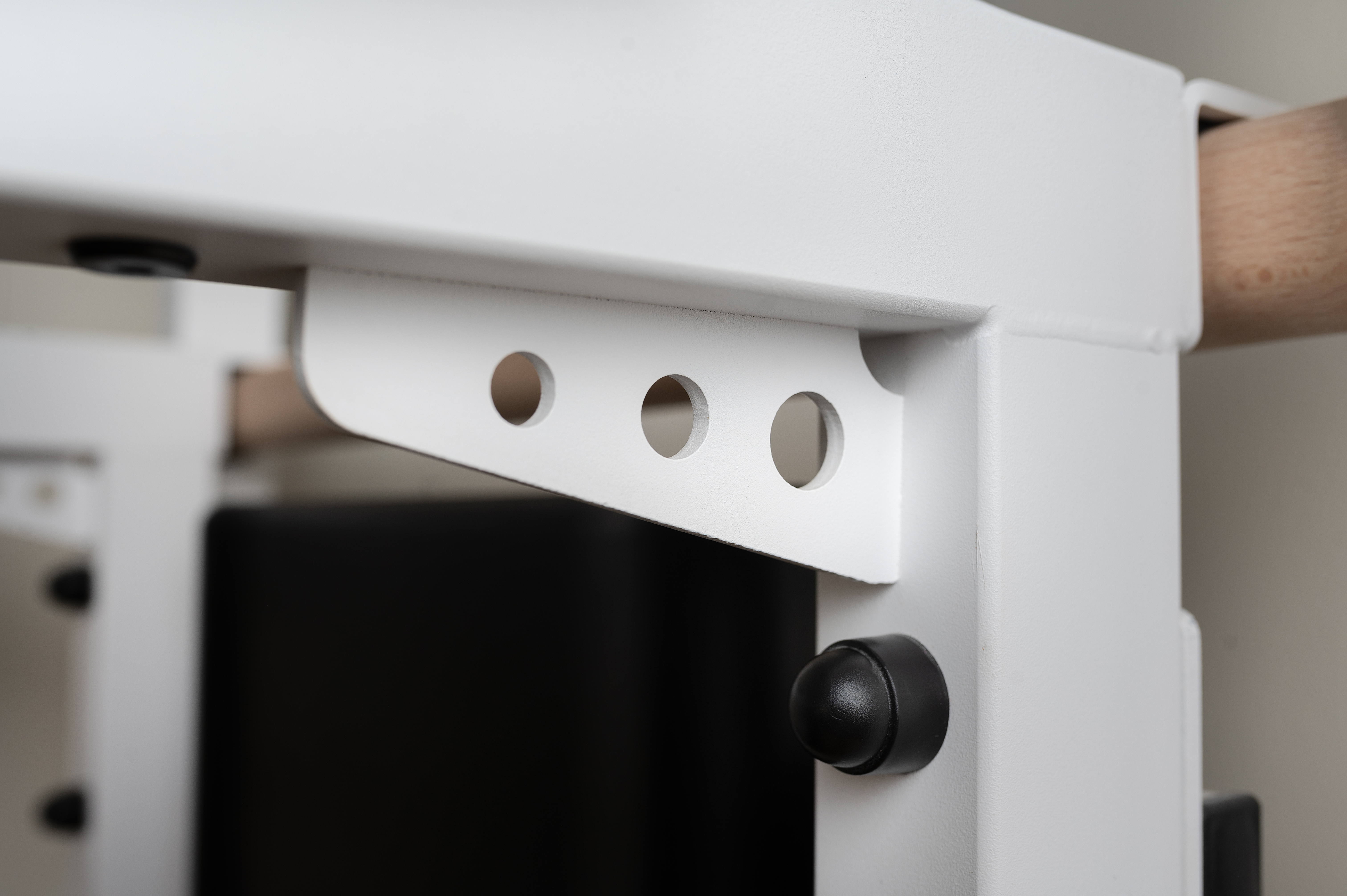 BenchK 522W Wall Bar with Pull-Up Bar and Dip Bar - White/Wood
