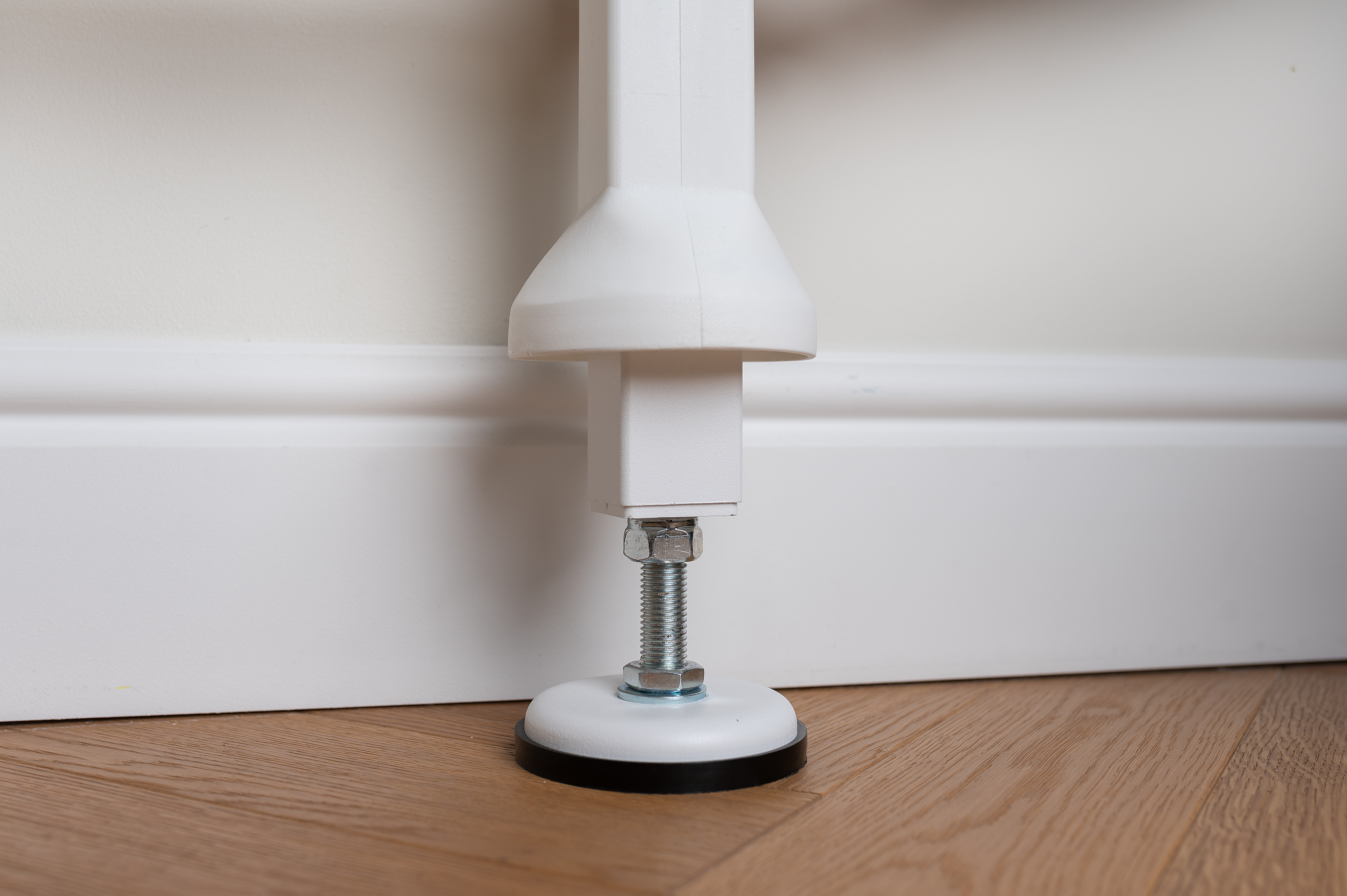 BenchK 522W Wall Bar with Pull-Up Bar and Dip Bar - White/Wood