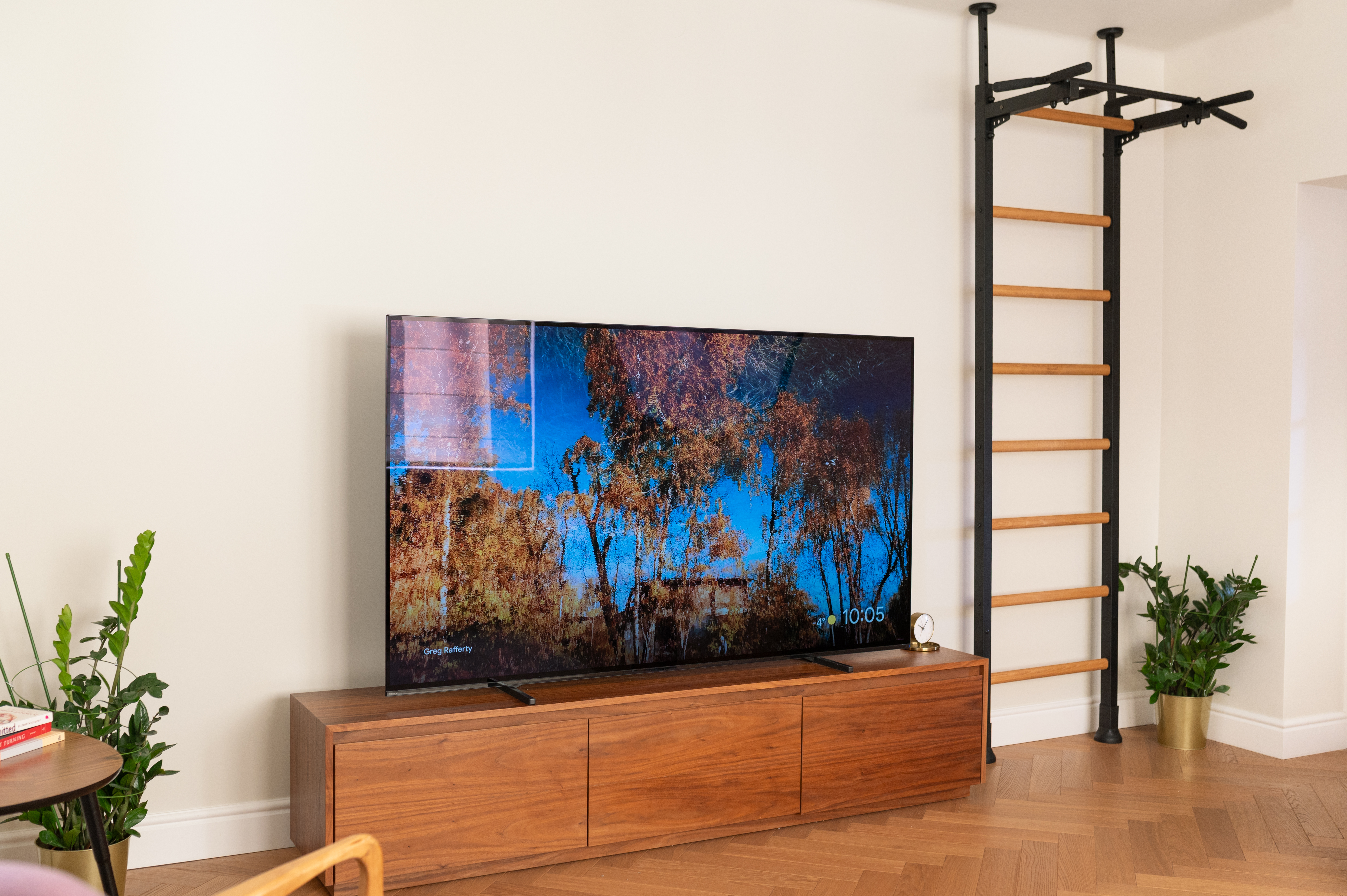 BenchK 521B Wall Bar with Pull-Up Bar - Black/Wood