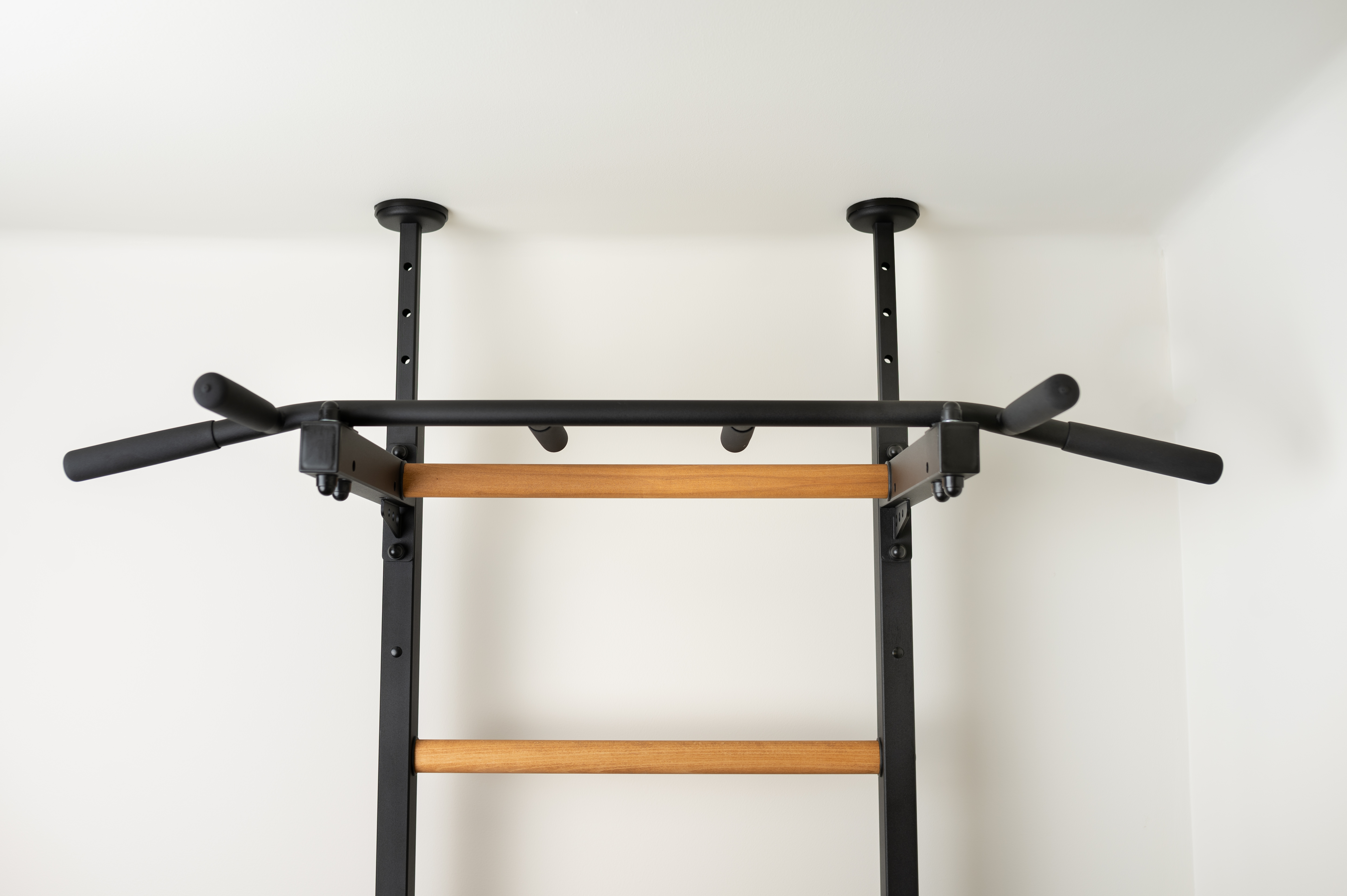 BenchK 521B Wall Bar with Pull-Up Bar - Black/Wood