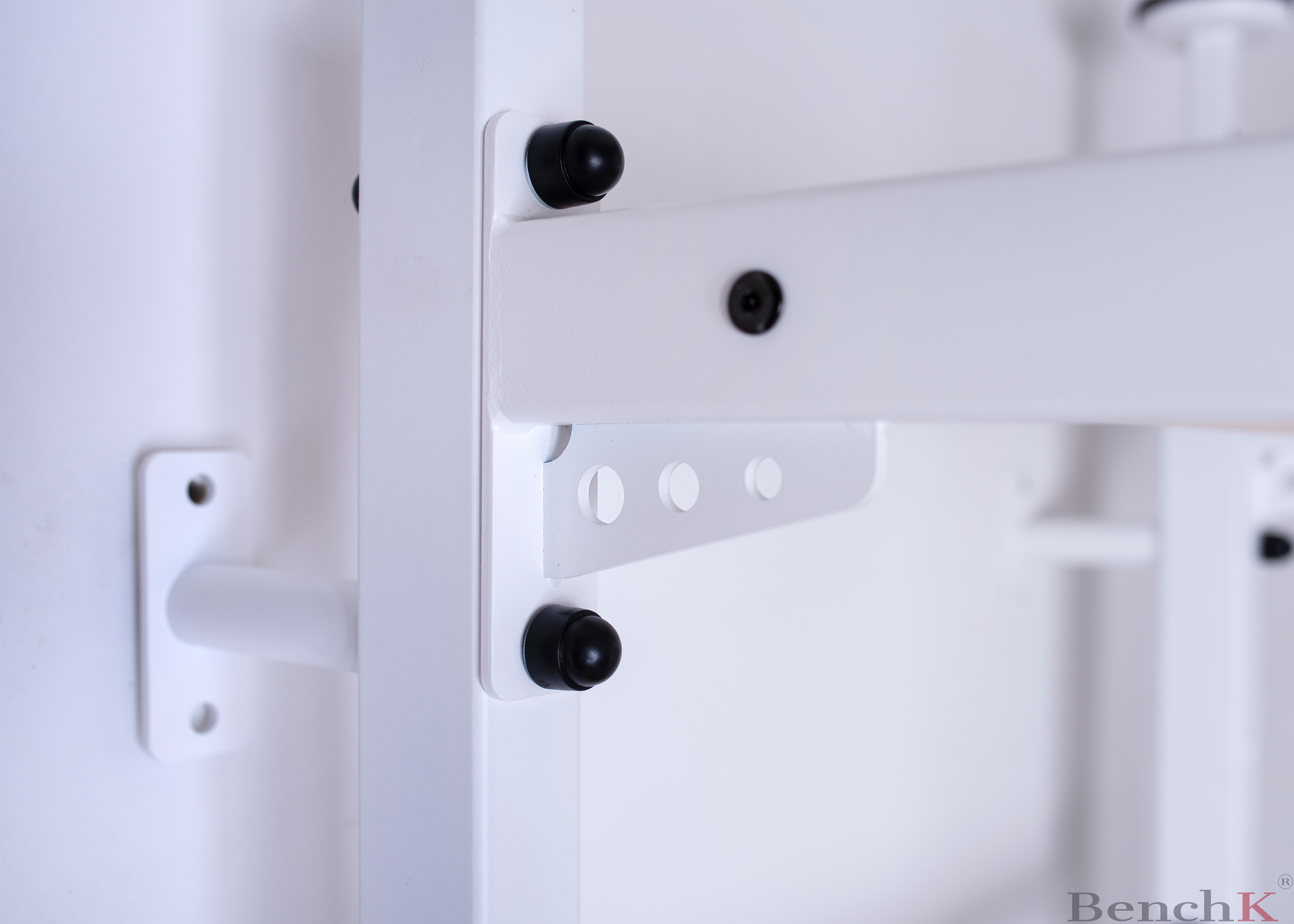 BenchK 521W Wall Bar with Pull-Up Bar - White/Wood