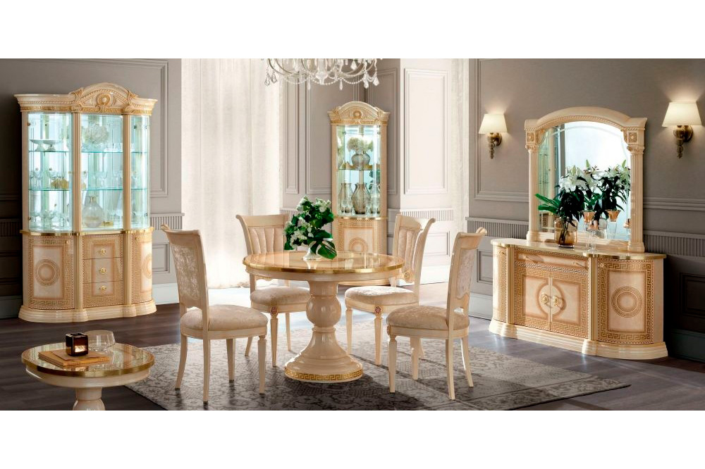 Camelgroup Aida 3-Door China Cabinet with 2 LED - Ivory