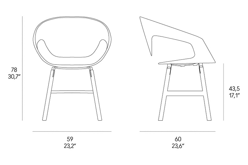 Casamania Vad Wood Upholstered Chair - Faux Leather