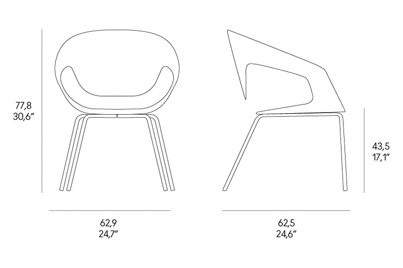 Casamania Vad Stackable Upholstered Chair - Fabric Basic