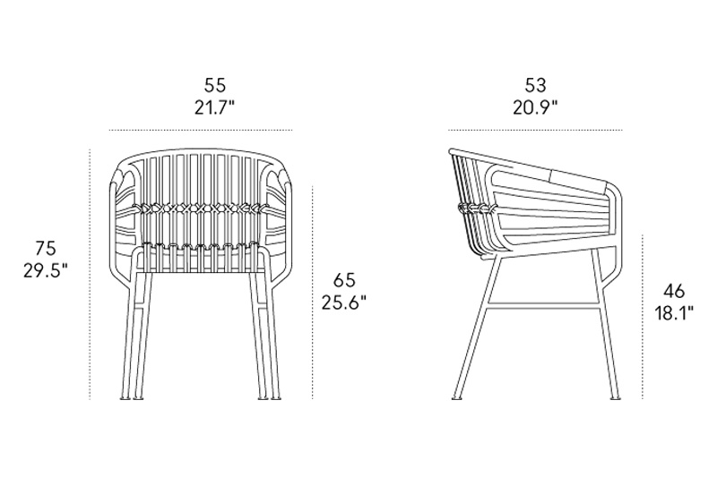 Casamania Raphia Aluminum Chair - White