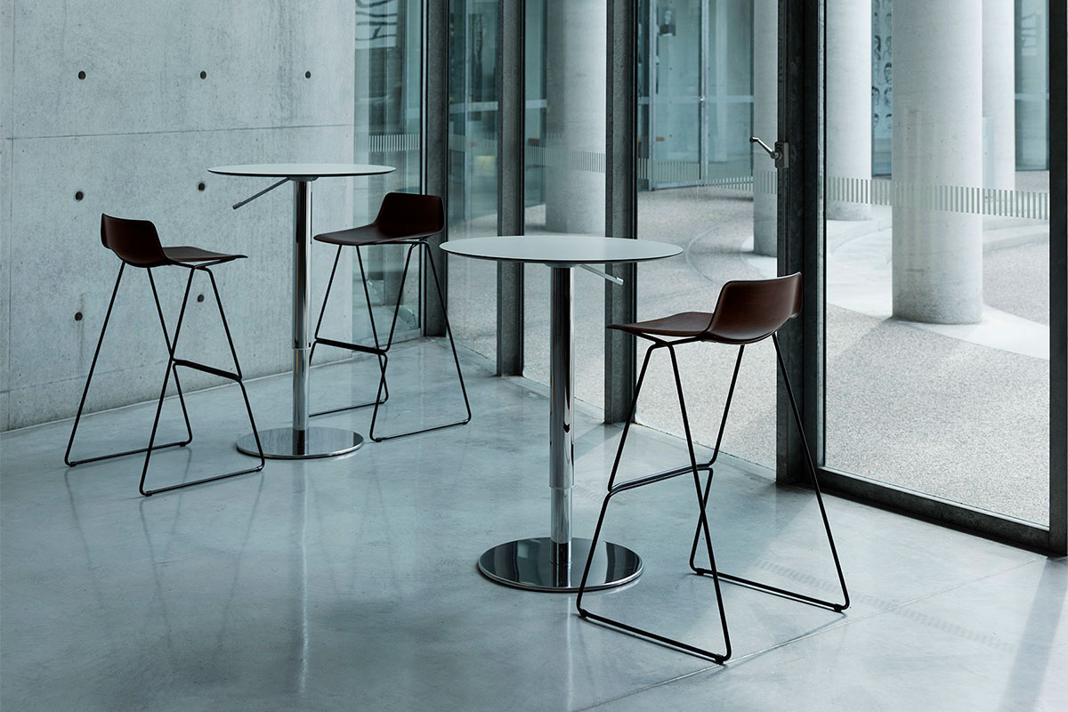 Casamania T2 Bistrot Square Cafe Bar Table - Black HPL Top and Steel Structure