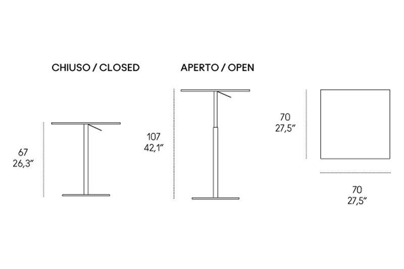 Casamania T2 Bistrot Square Cafe Bar Table - Black HPL Top and Steel Structure