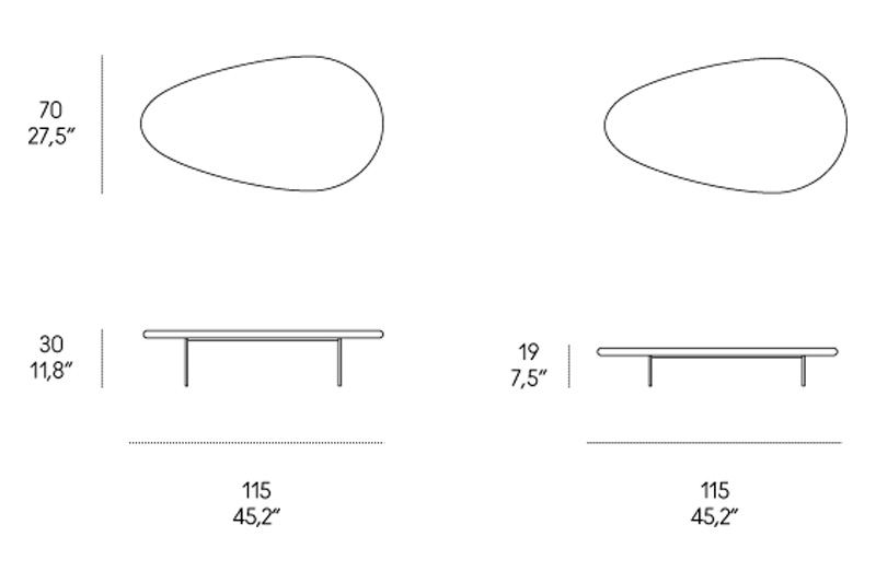 Casamania Lily Wood Coffee Table - Walnut