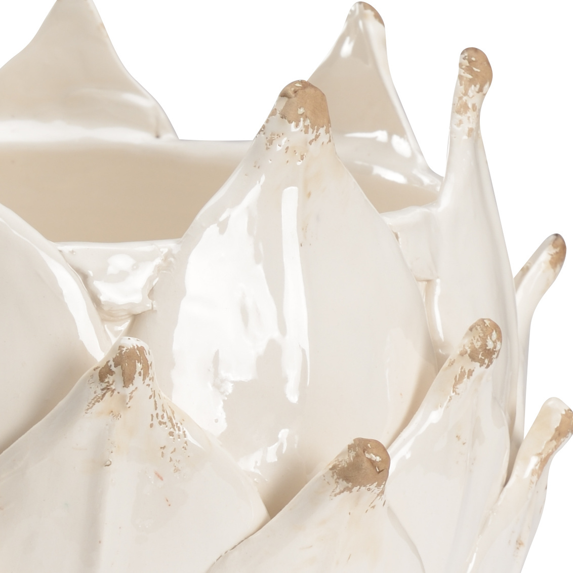 Chelsea House - Leaf Vase in Glossy White