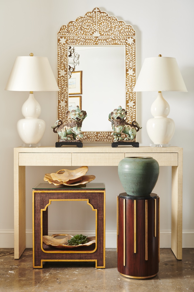 Chelsea House - Drip Drop Drink Table in Brown/Antique Gold