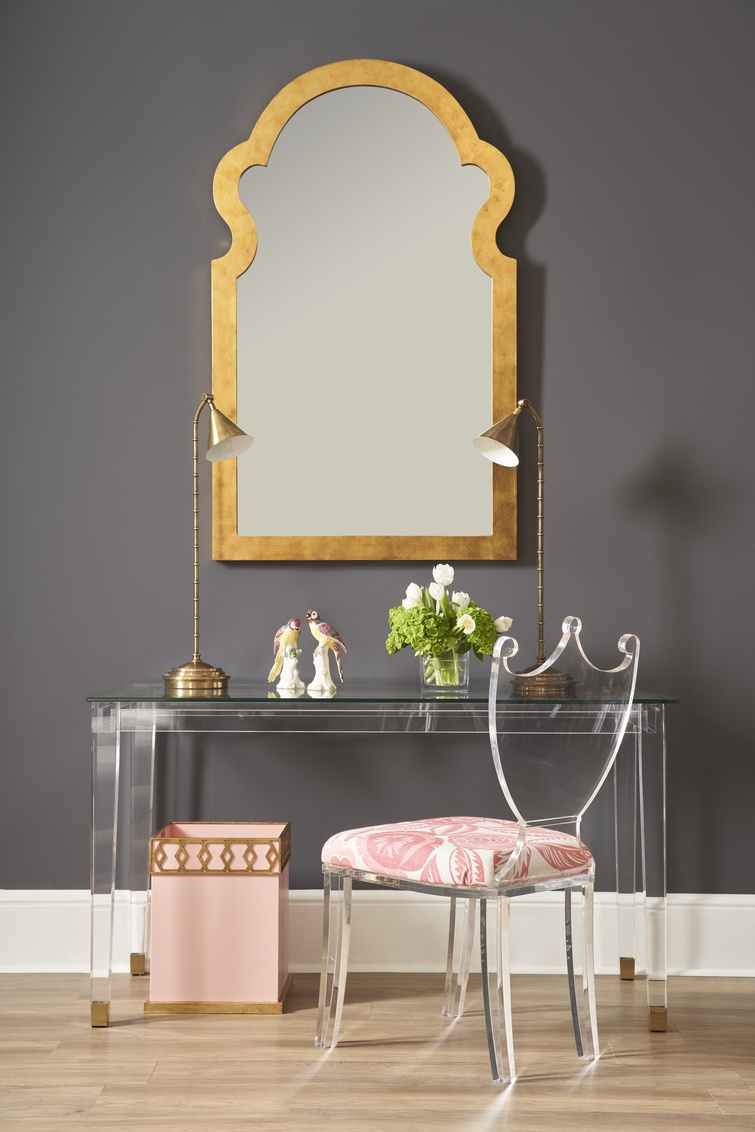 Chelsea House Acrylic Denver Desk - Brass