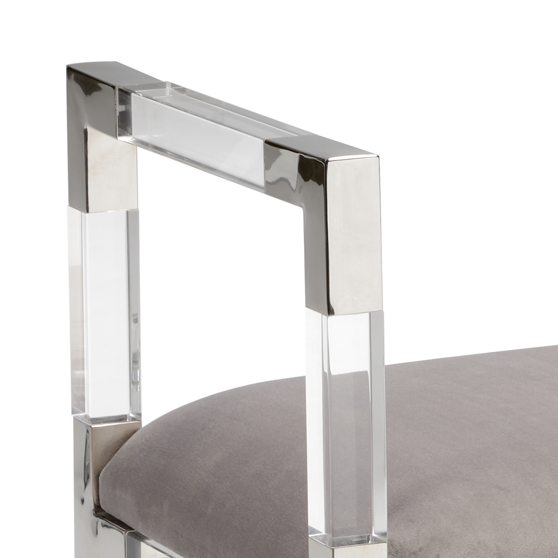 Chelsea House - Master Suite Bench in Clear/Polished Nickel/Gray